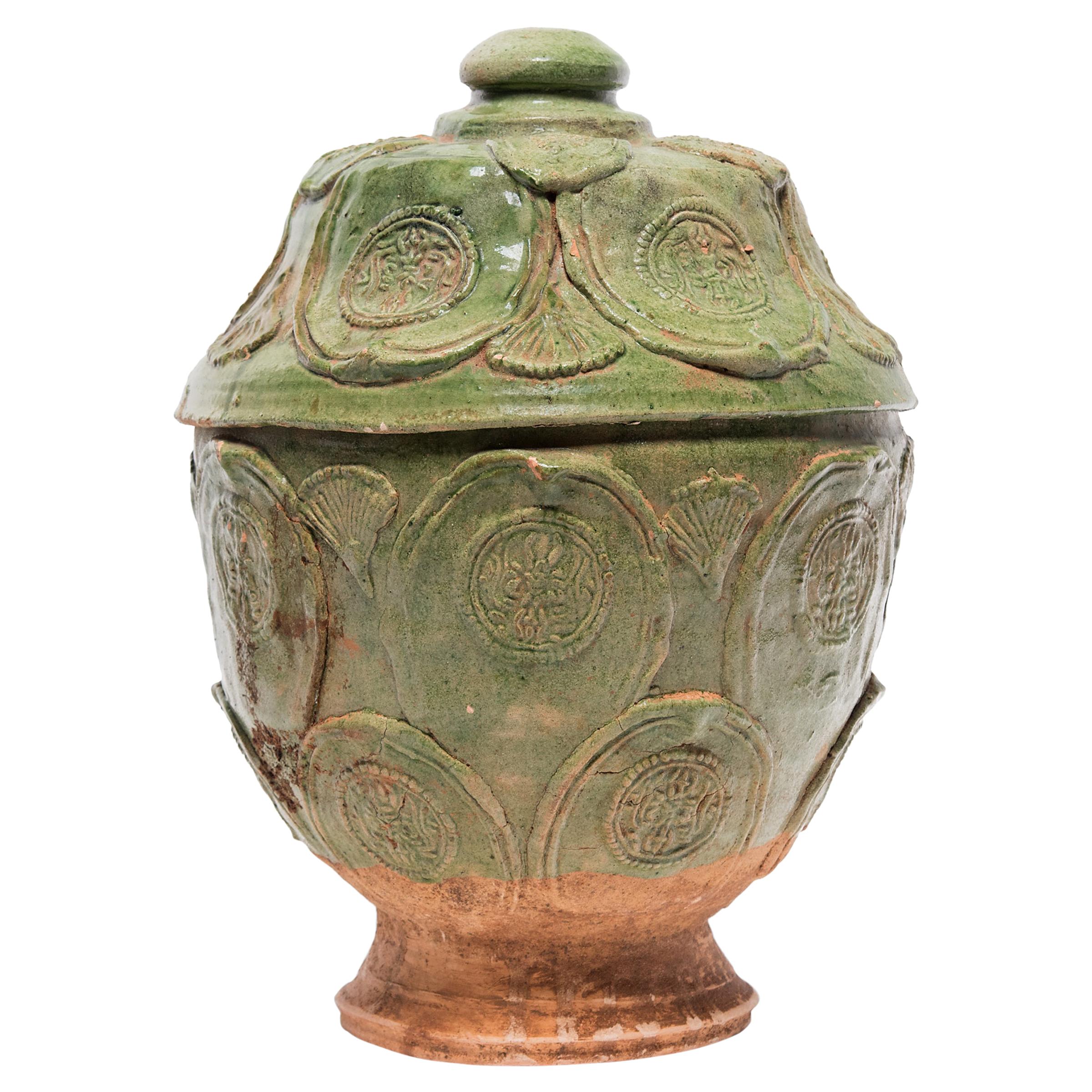 Chinese Green Glazed Temple Jar, c. 1900
