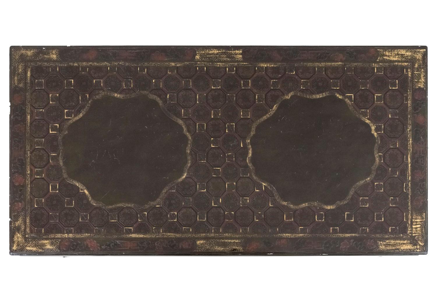 Chinese Green Lacquered Coffee Table, circa 1950 1