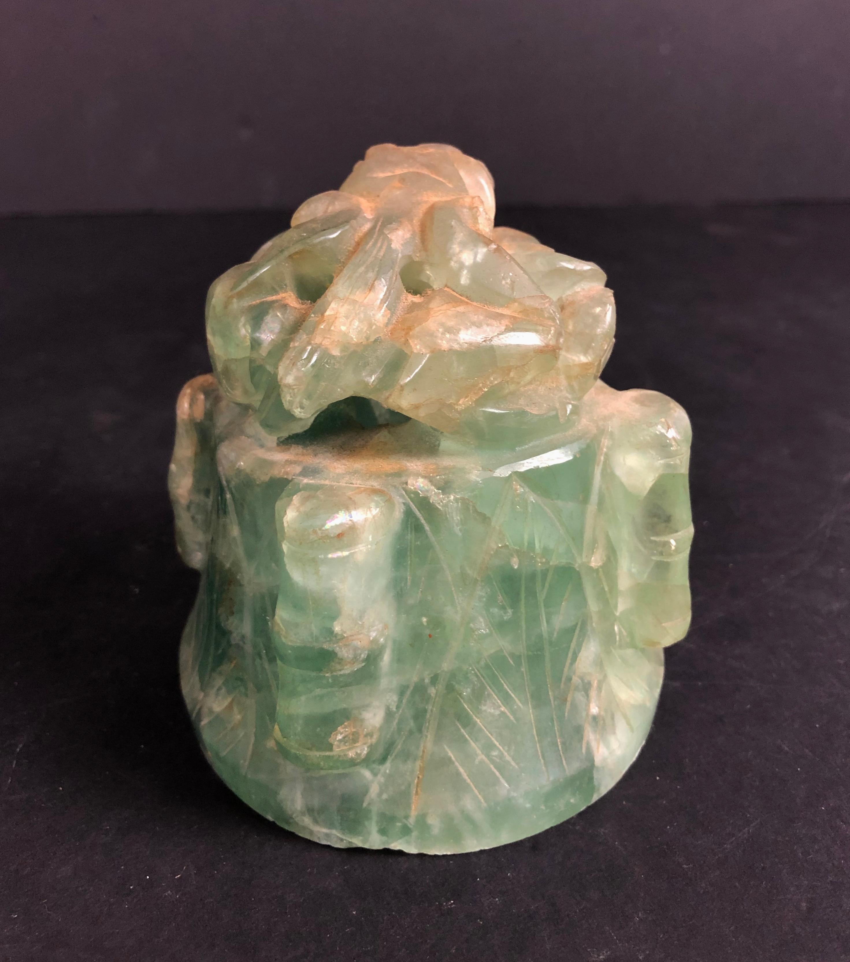 Chinese Green Quartz Censer as Lamp 4