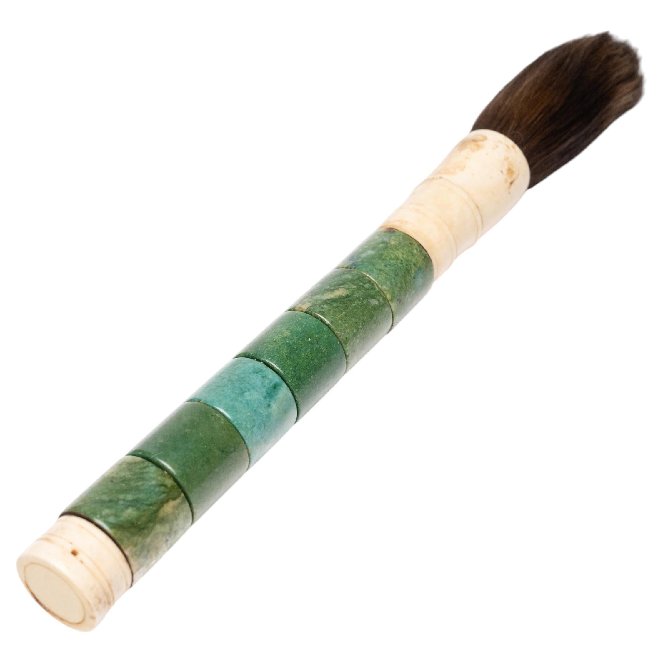 Chinese Green Stone Calligraphy Brush