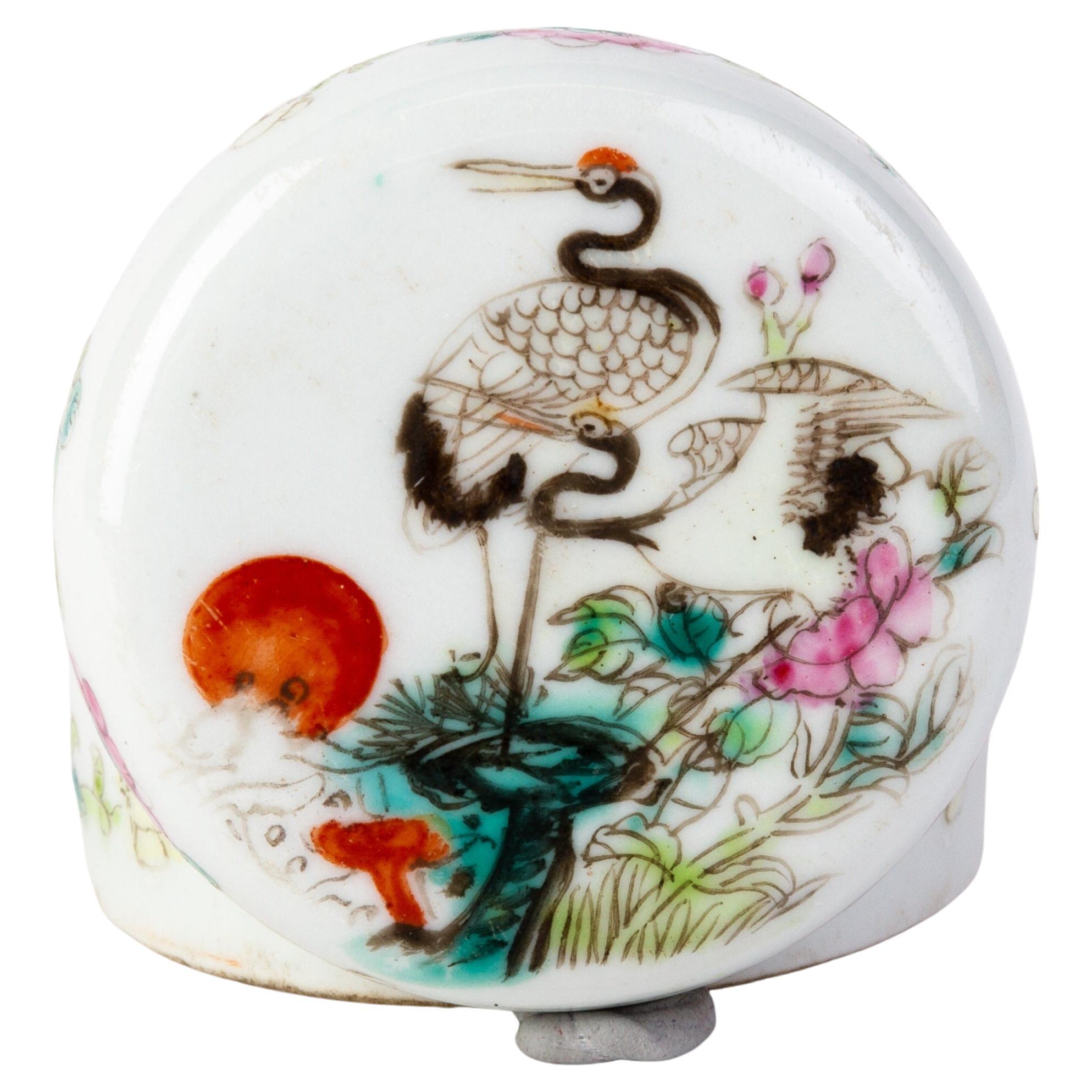 Chinese Guangxu Porcelain Lidded Paste Box 19th Century 