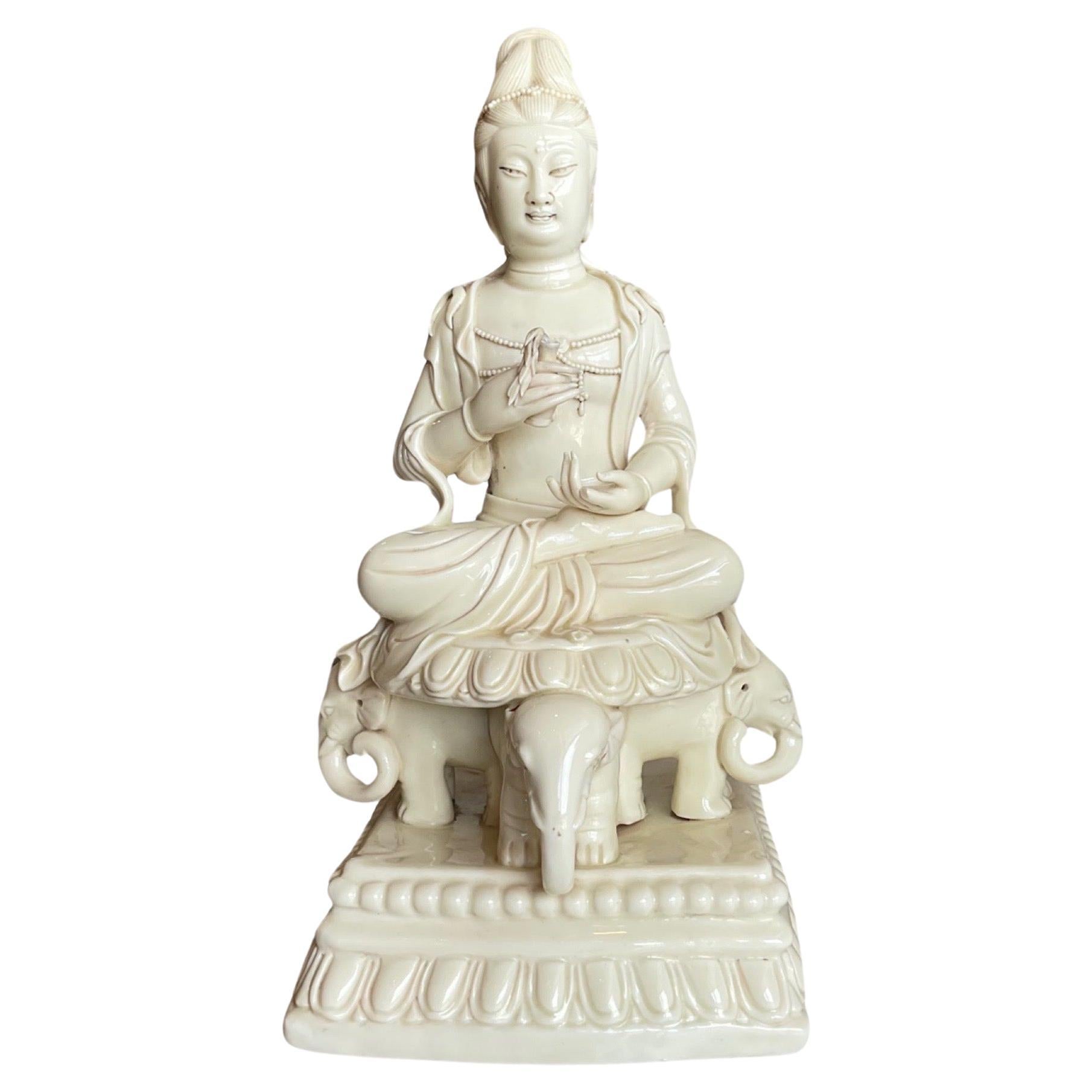 Chinese Guanyin Porcelain Sculpture For Sale