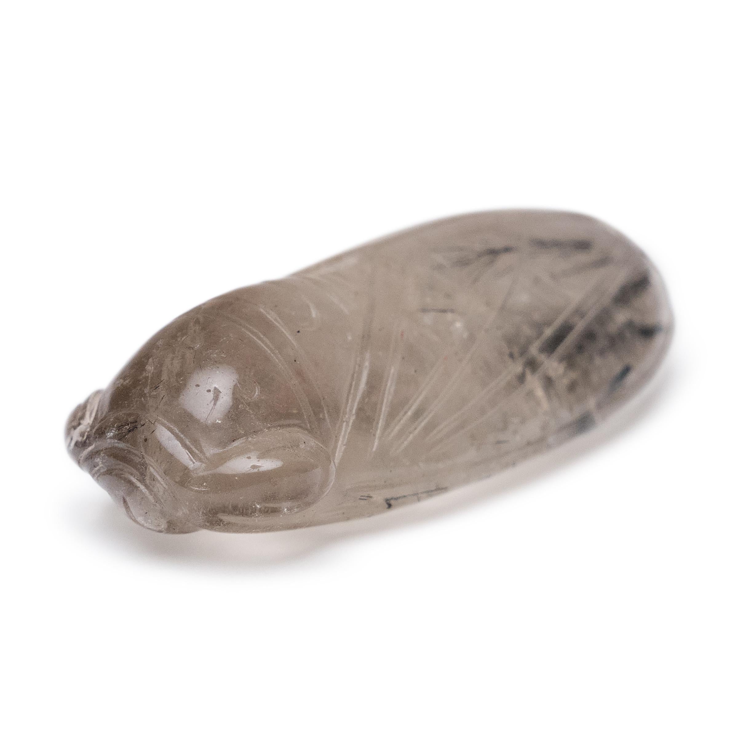 Qing A.I.C Cicada, charme chinois en quartz capillaire, c. 1900 en vente