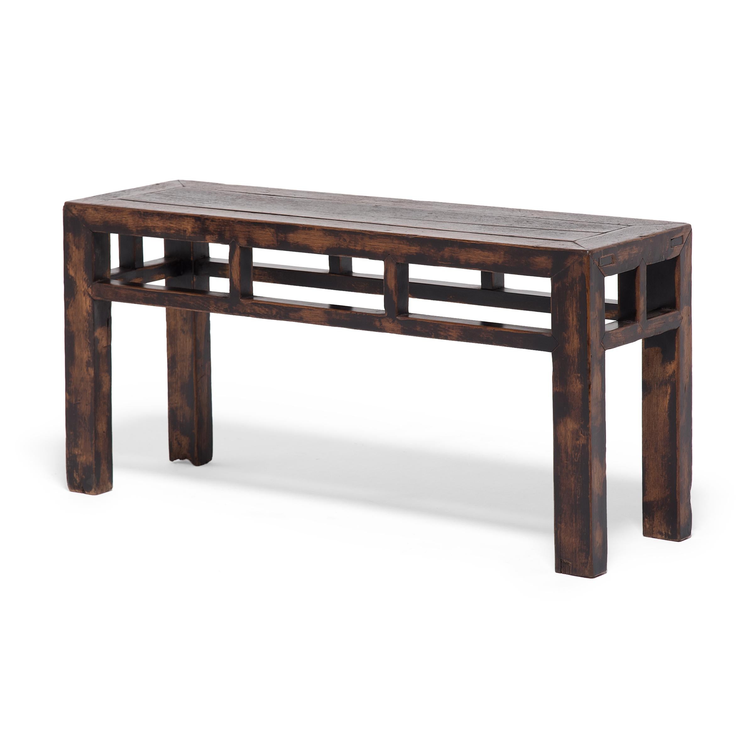 Stained Chinese Half Bench, c. 1900