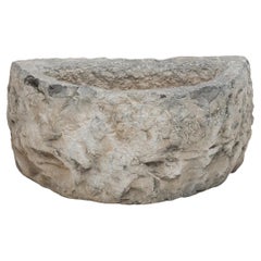 Antique Chinese Half Moon Stone Trough, c. 1800