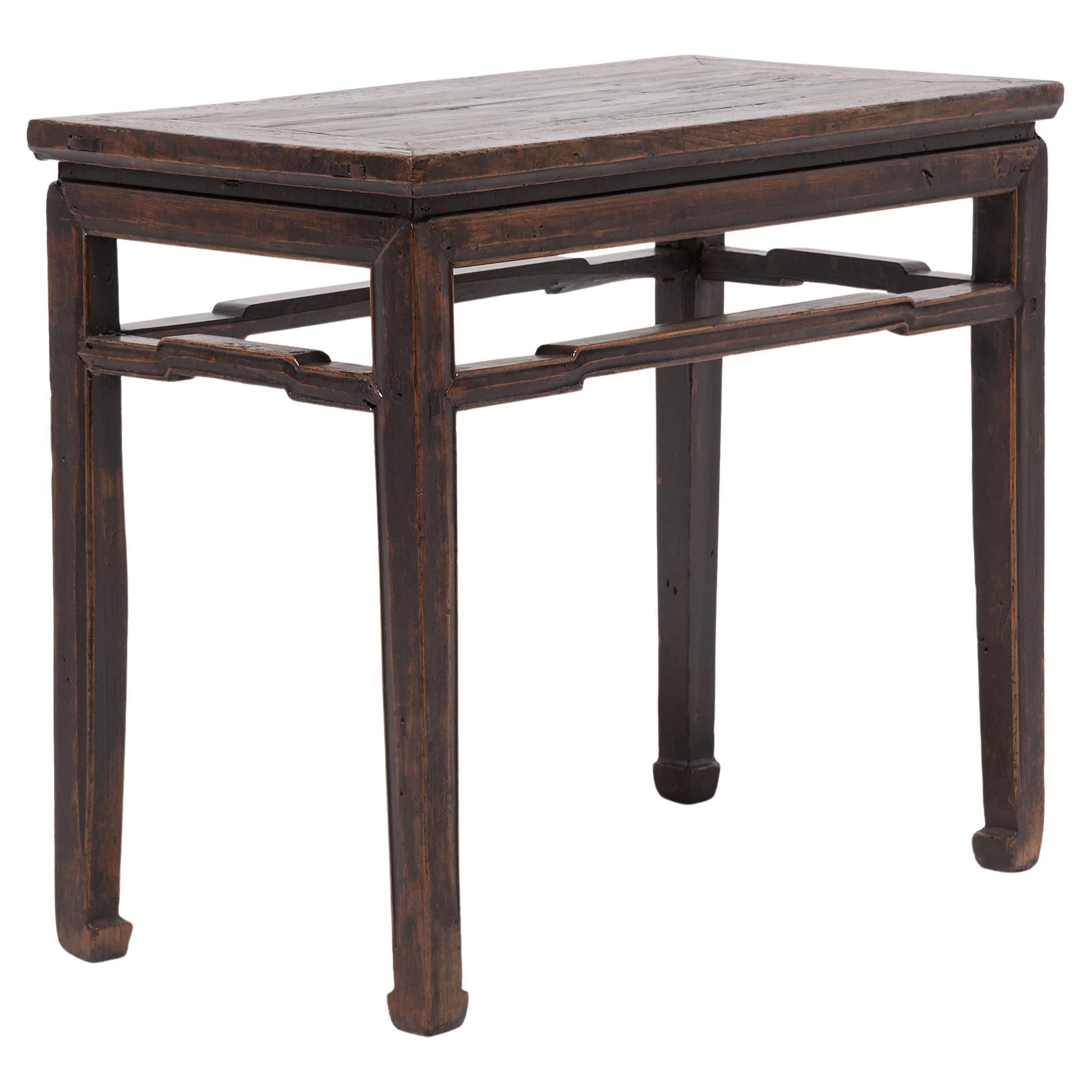 Chinese Half Table with Humpback Stretchers, c. 1900