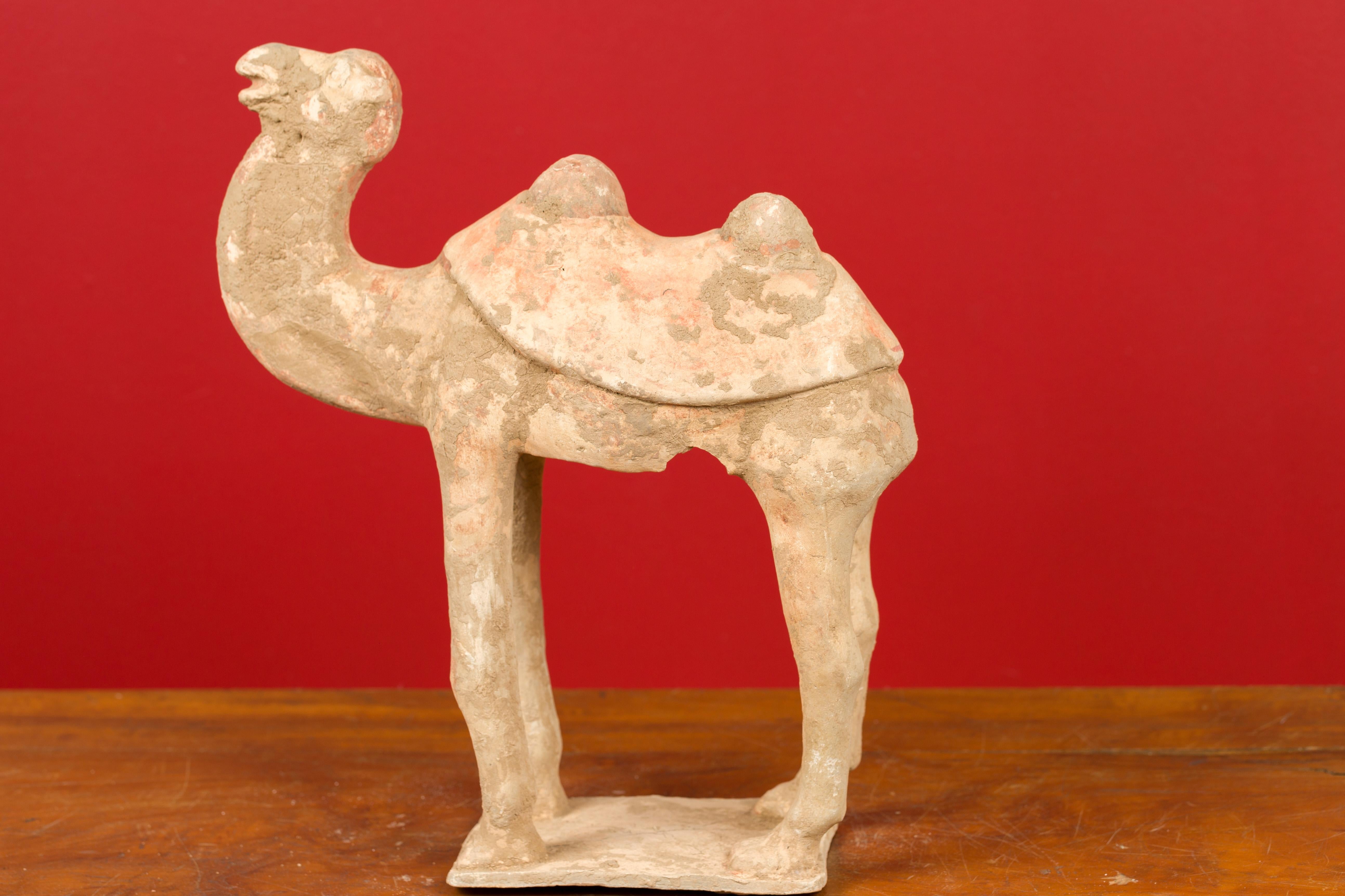 Chinese Han Dynasty 202 BC-200 AD Mingqi Camel with Original Orange Paint 4