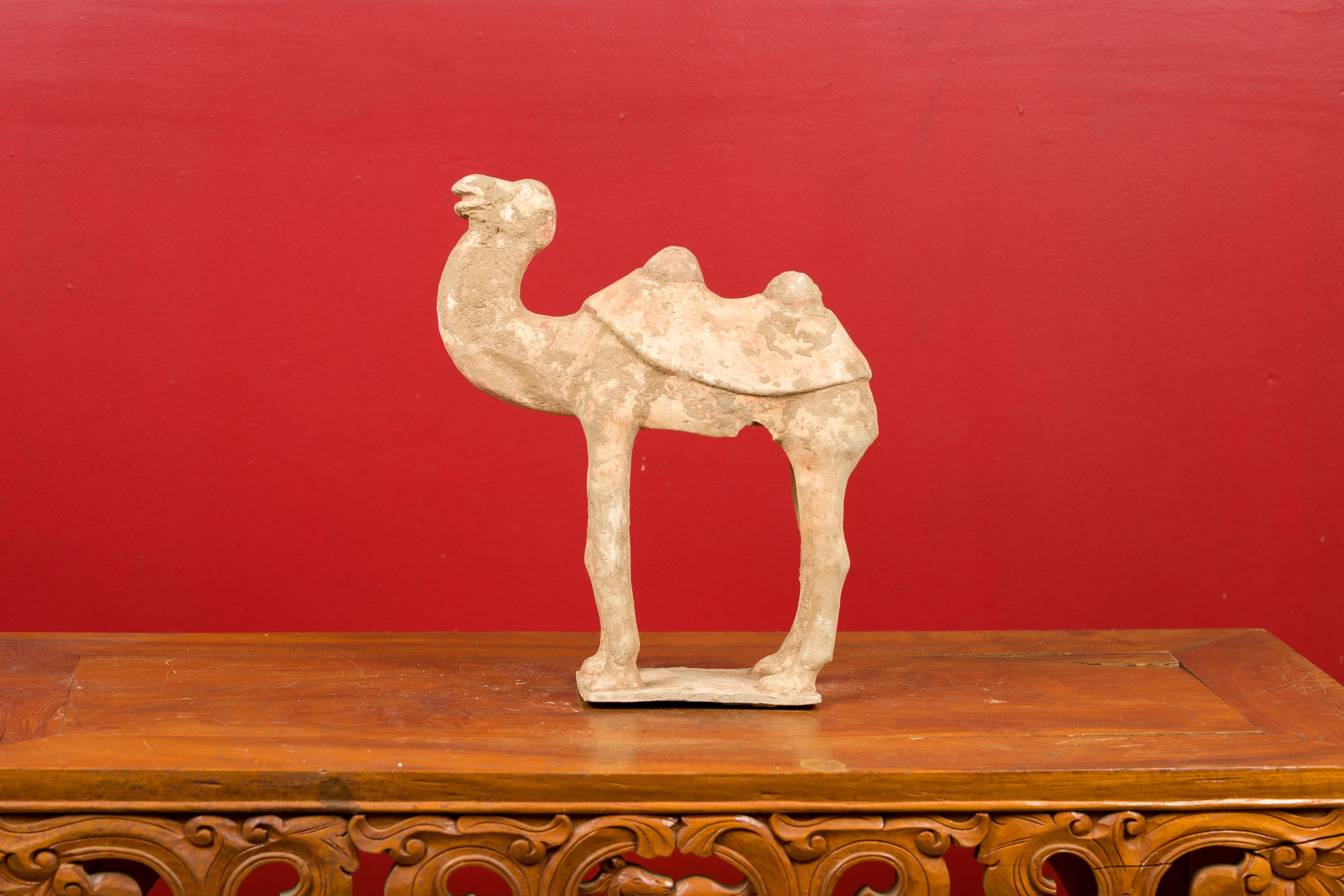 Chinese Han Dynasty 202 BC-200 AD Mingqi Camel with Original Orange Paint 5