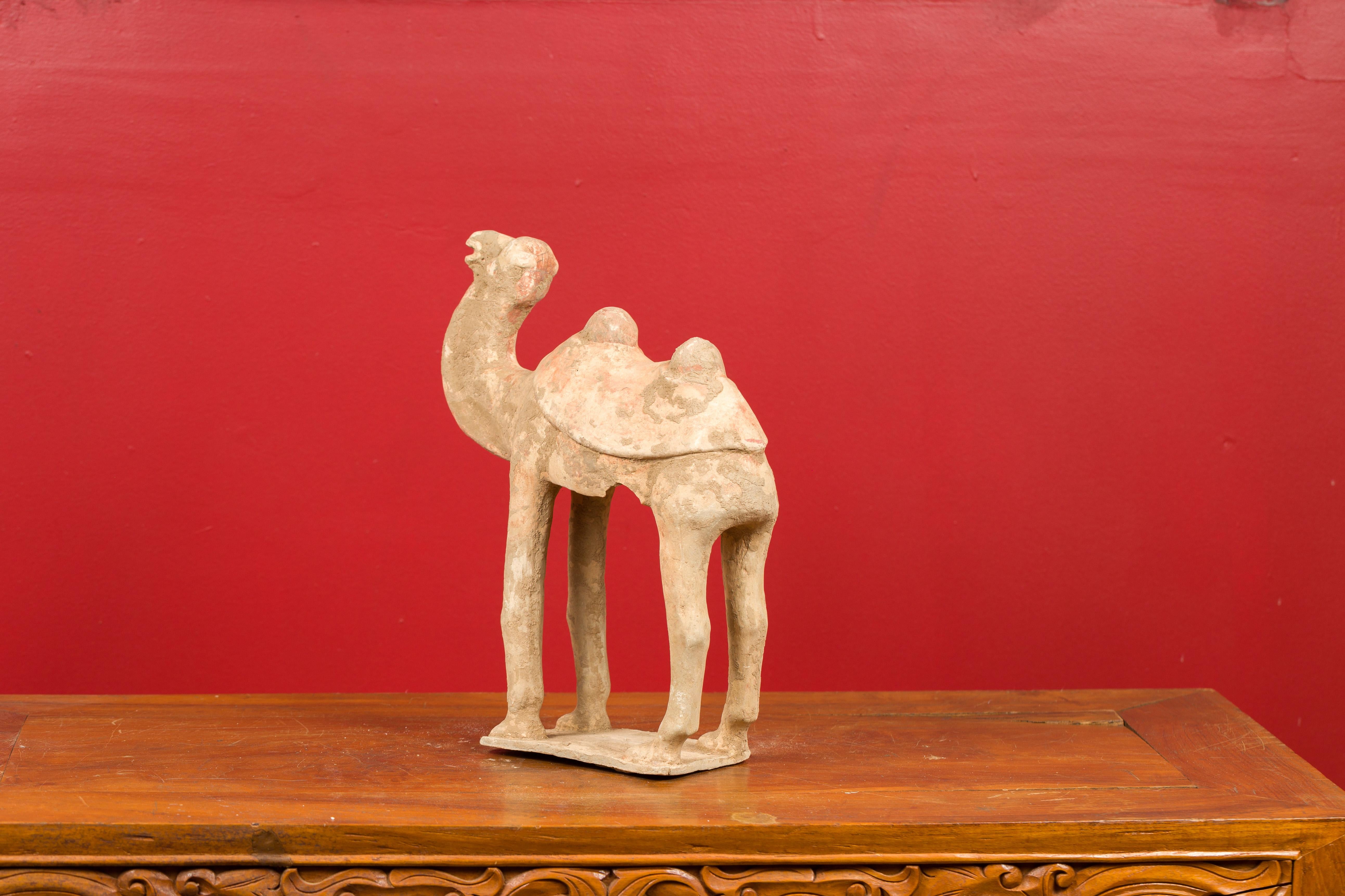 Chinese Han Dynasty 202 BC-200 AD Mingqi Camel with Original Orange Paint 6