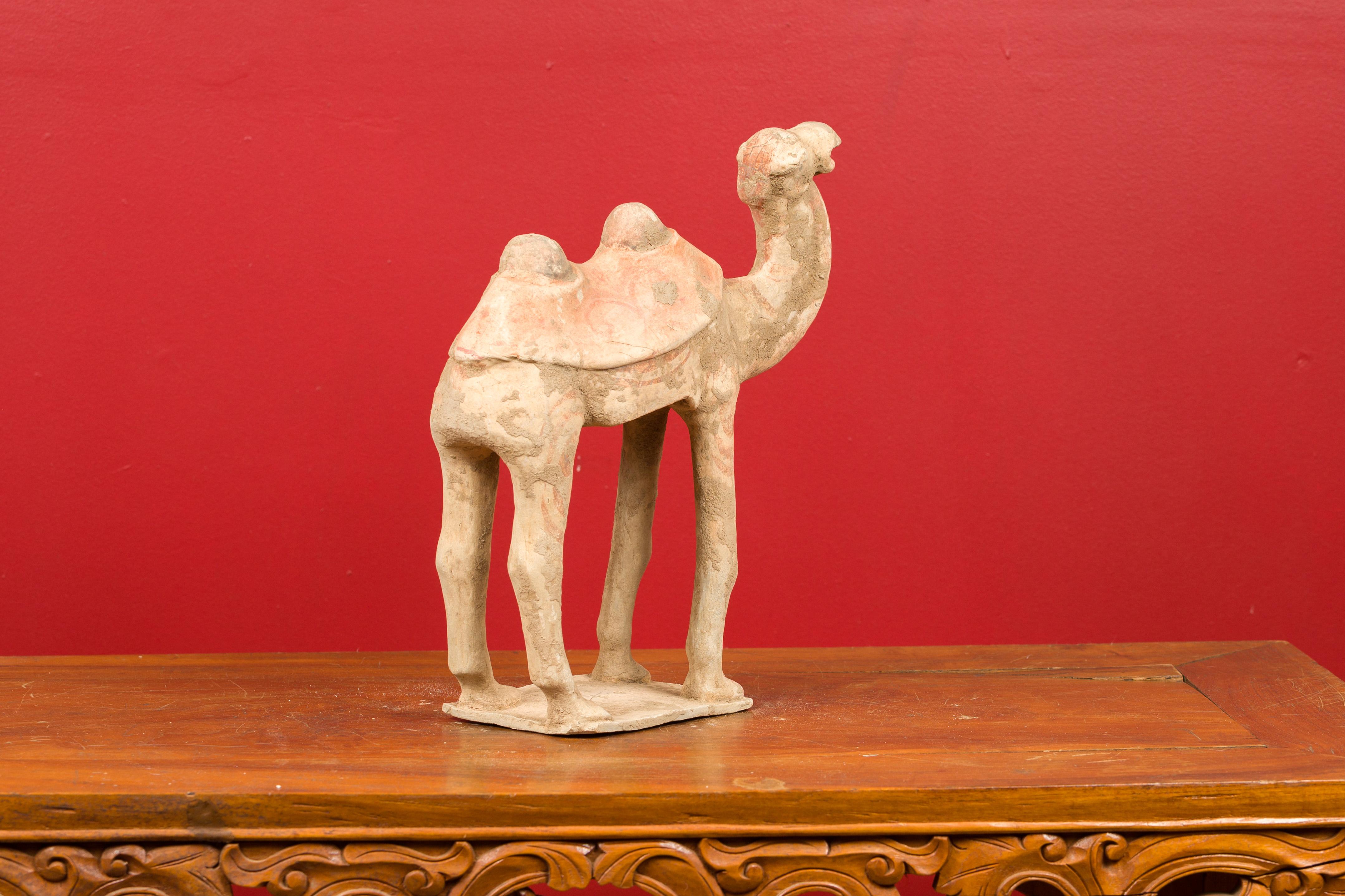 Chinese Han Dynasty 202 BC-200 AD Mingqi Camel with Original Orange Paint 8