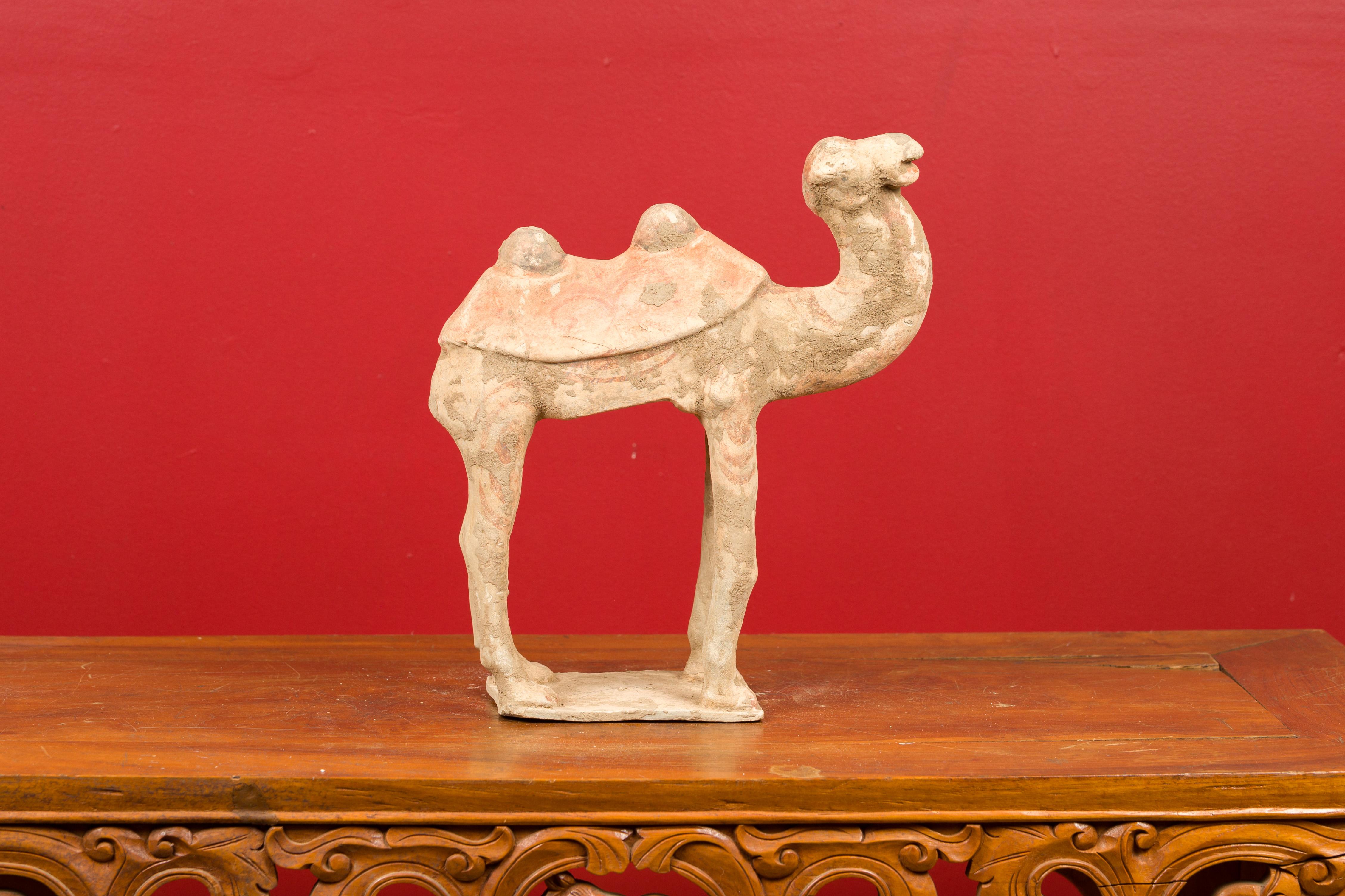 Chinese Han Dynasty 202 BC-200 AD Mingqi Camel with Original Orange Paint 9