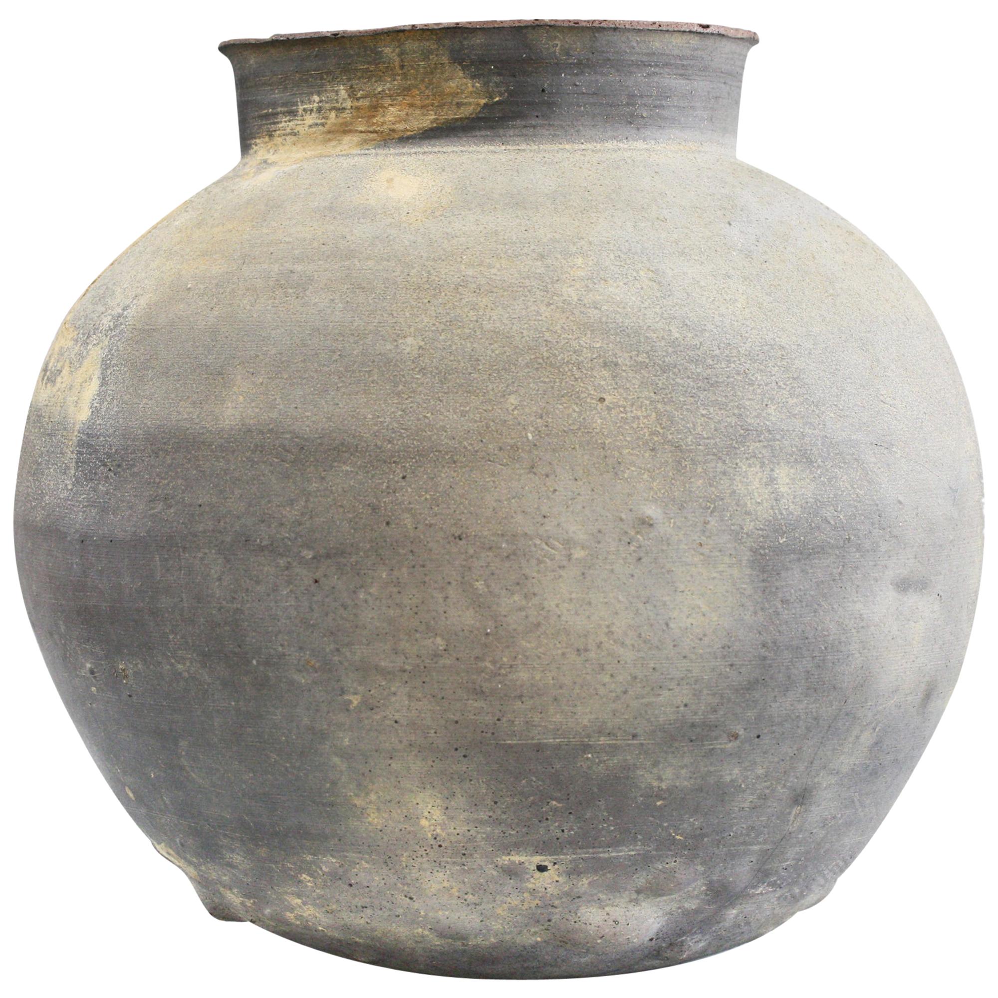 Chinese Han Dynasty Ash Glazed Pottery Jar 206BC-220AD