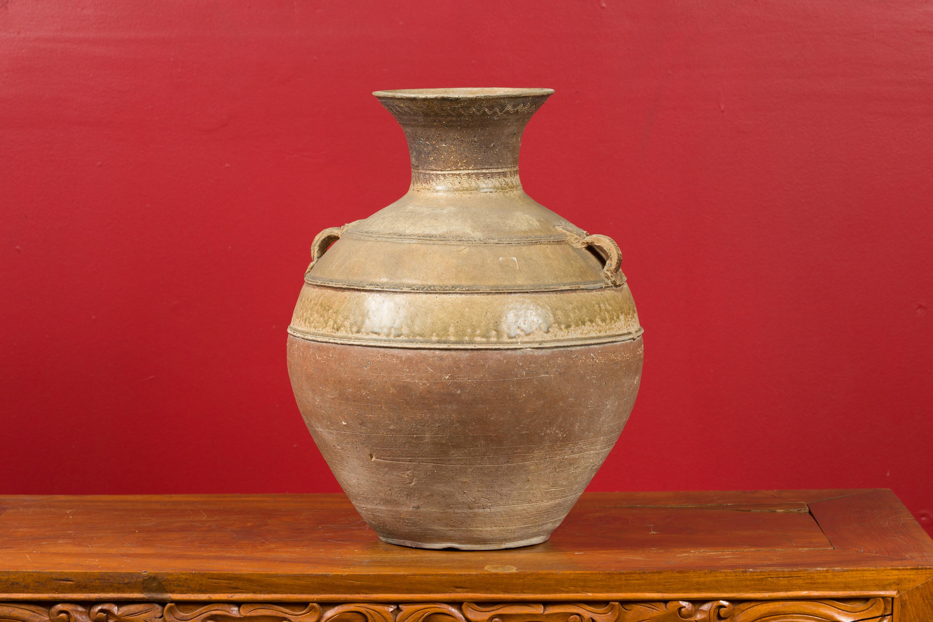 Chinese Han Dynasty Glazed Hu Vessel with Petite Handles, circa 202 BC-200 AD For Sale 5