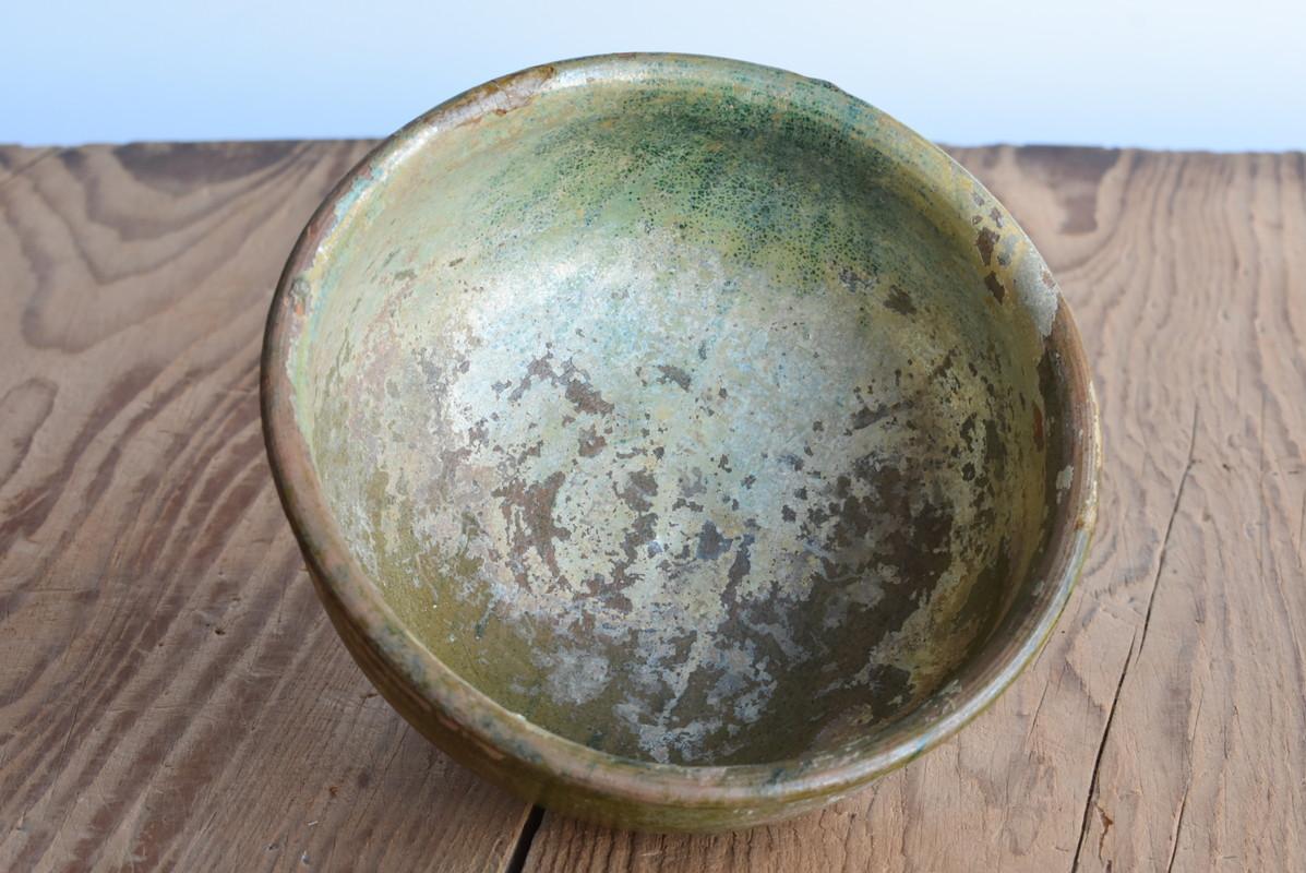 Other Chinese Han Dynasty Green Glaze Pottery Bowl / Ancient Excavated Pottery For Sale