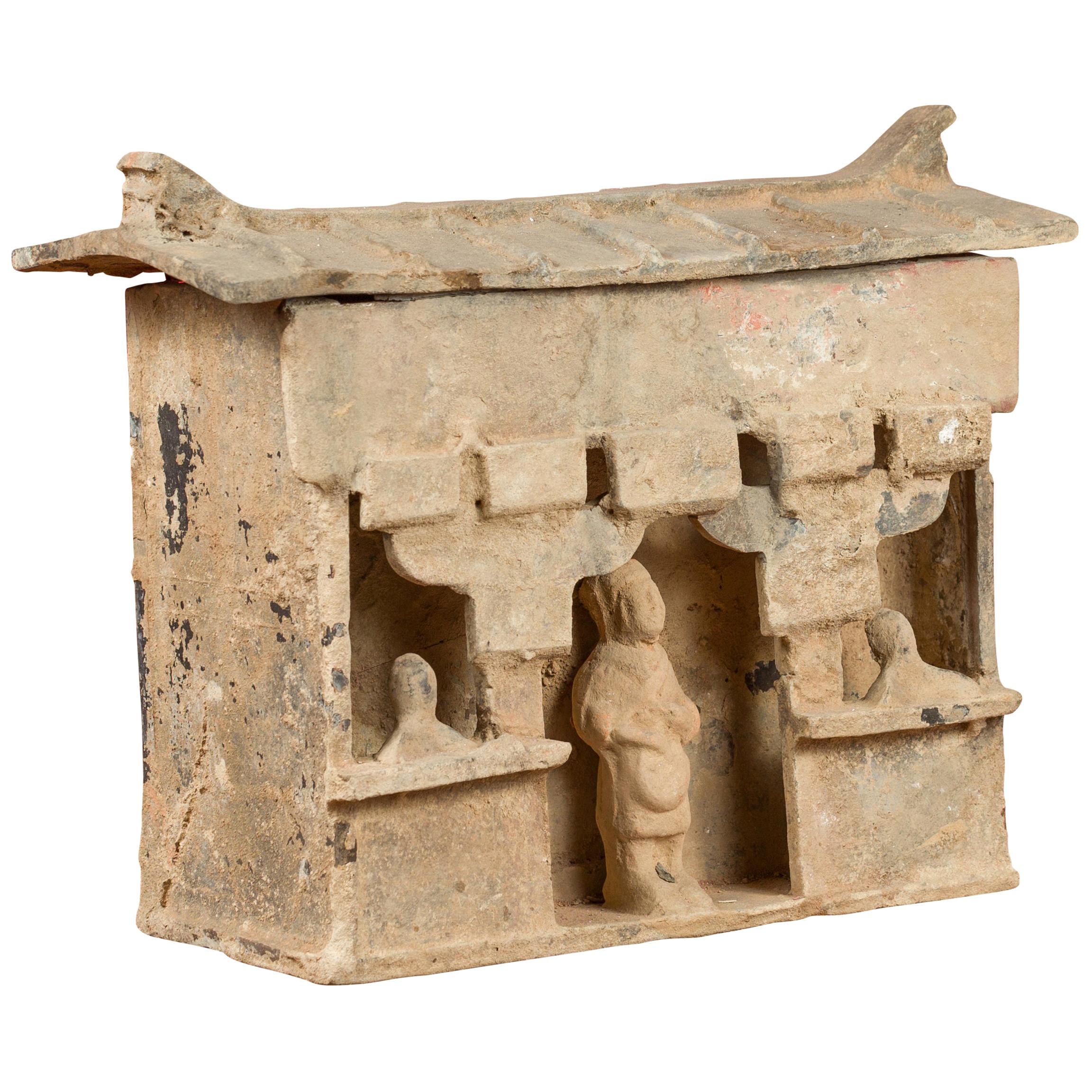 Chinese Han Dynasty Mingqi House Model with Its Inhabitants, circa 202 BC-200 AD