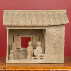 Chinese Han Dynasty Mingqi House Model with Its Inhabitants, circa 206 BC-AD 221