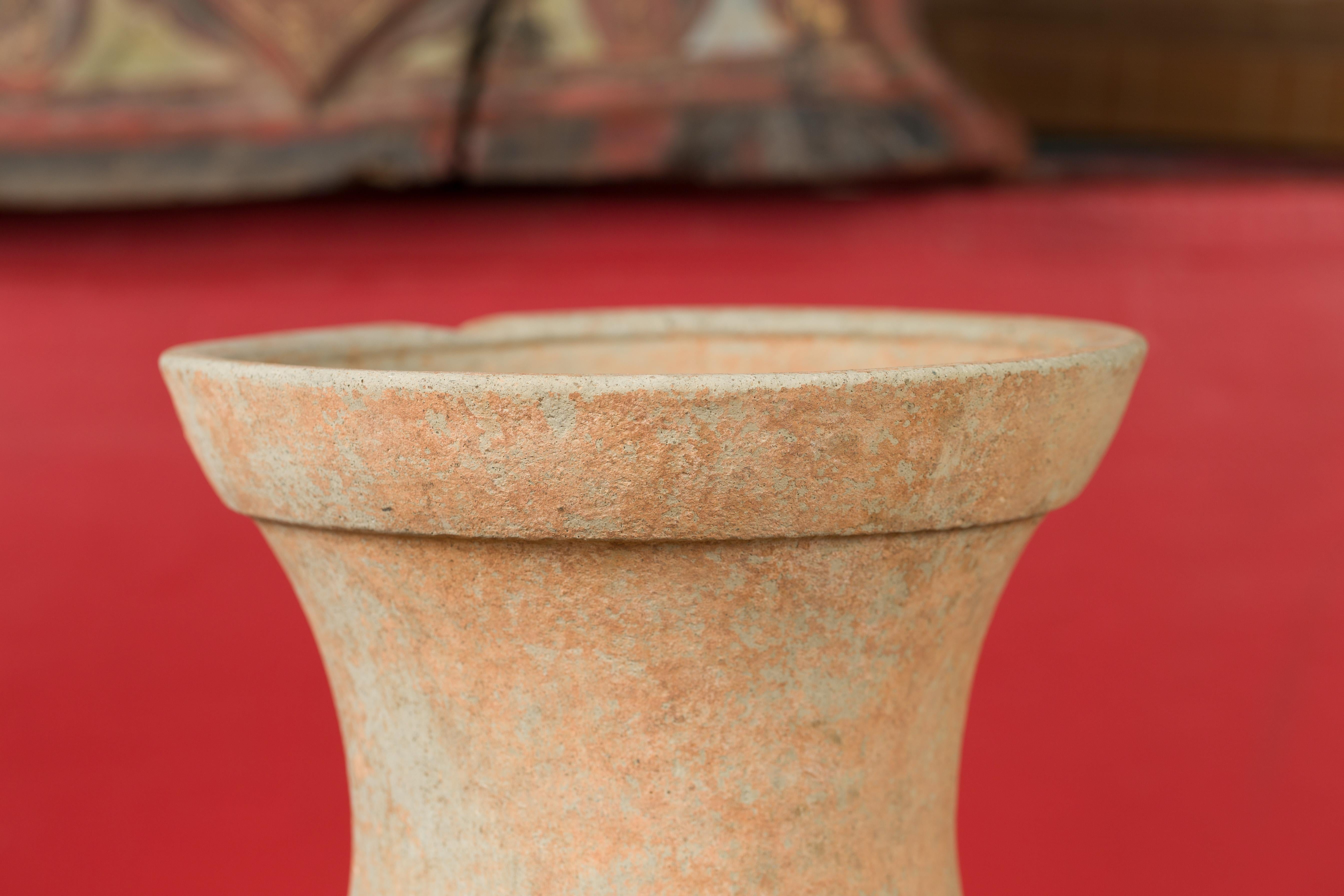 18th Century and Earlier Chinese Han Dynasty Period Unglazed Terracotta Hu Vessel, circa 202 BC-200 AD
