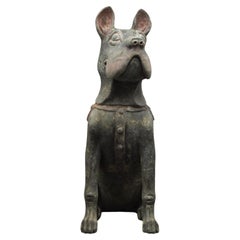 Figurine en terre cuite de la Dynasty Han chinoise représentant un chien Shar Pei - TL Tested