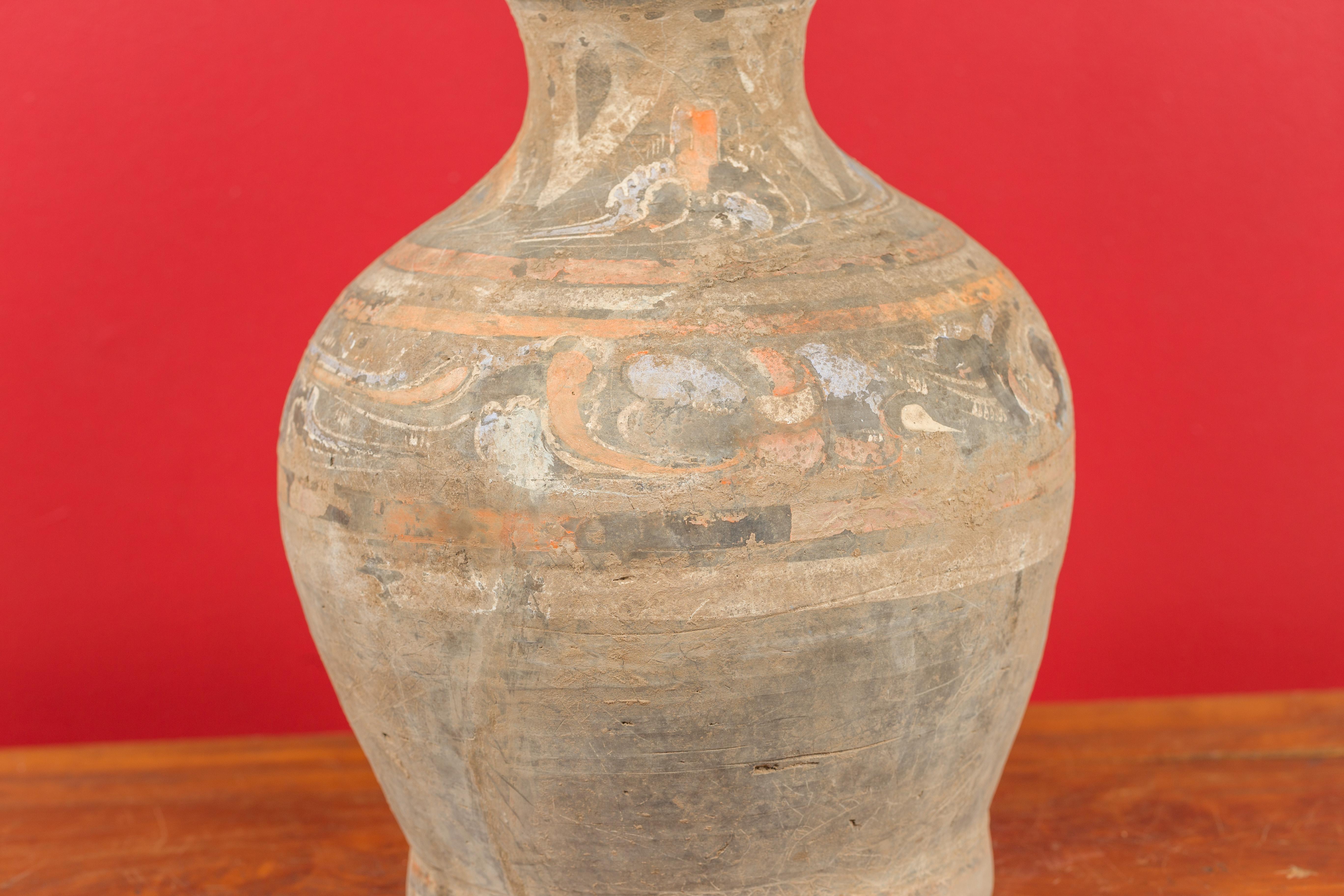 Chinese Han Dynasty Terracotta Hu Vessel with Original Paint circa 202 BC-200 AD 6
