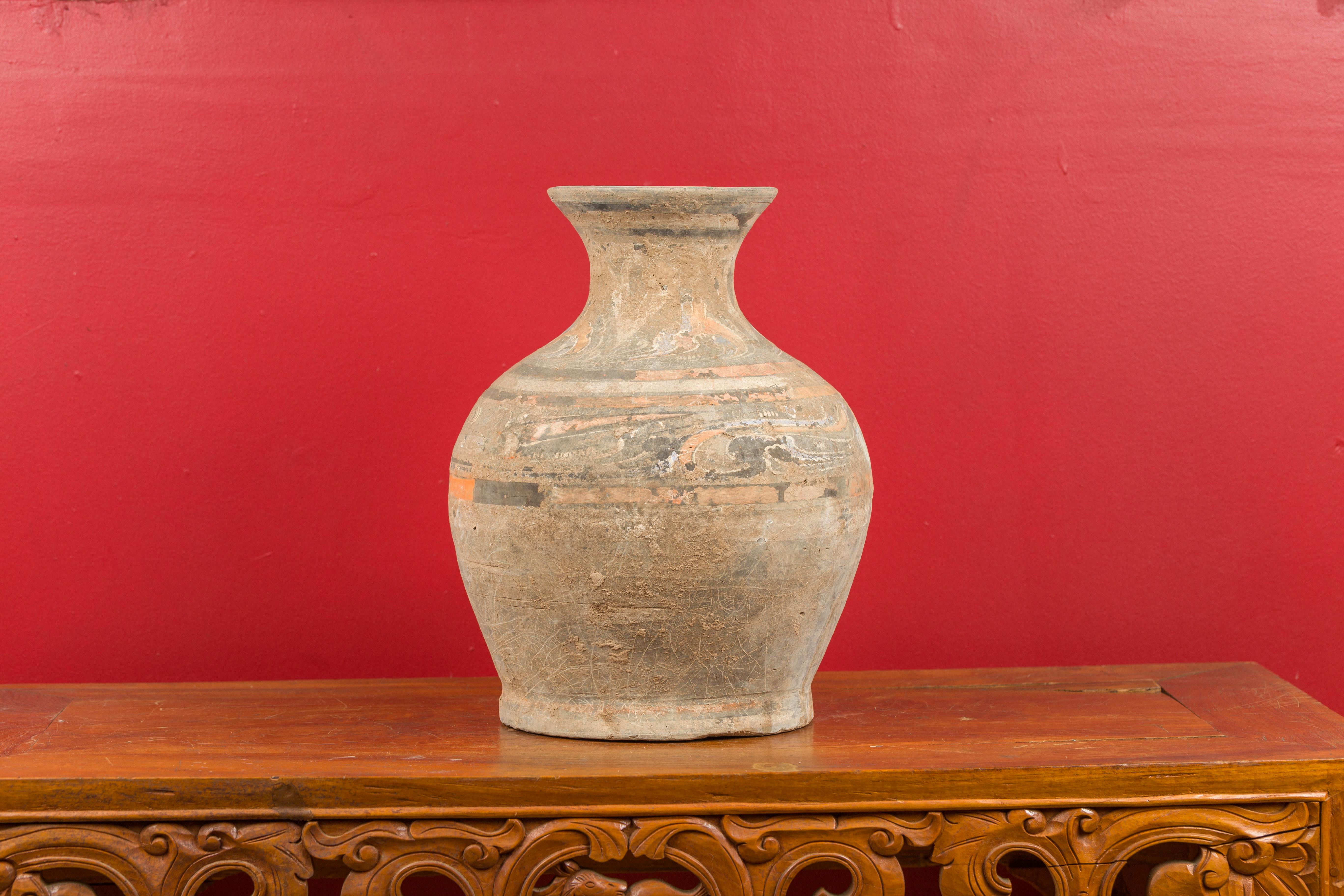 Chinese Han Dynasty Terracotta Hu Vessel with Original Paint circa 202 BC-200 AD 7