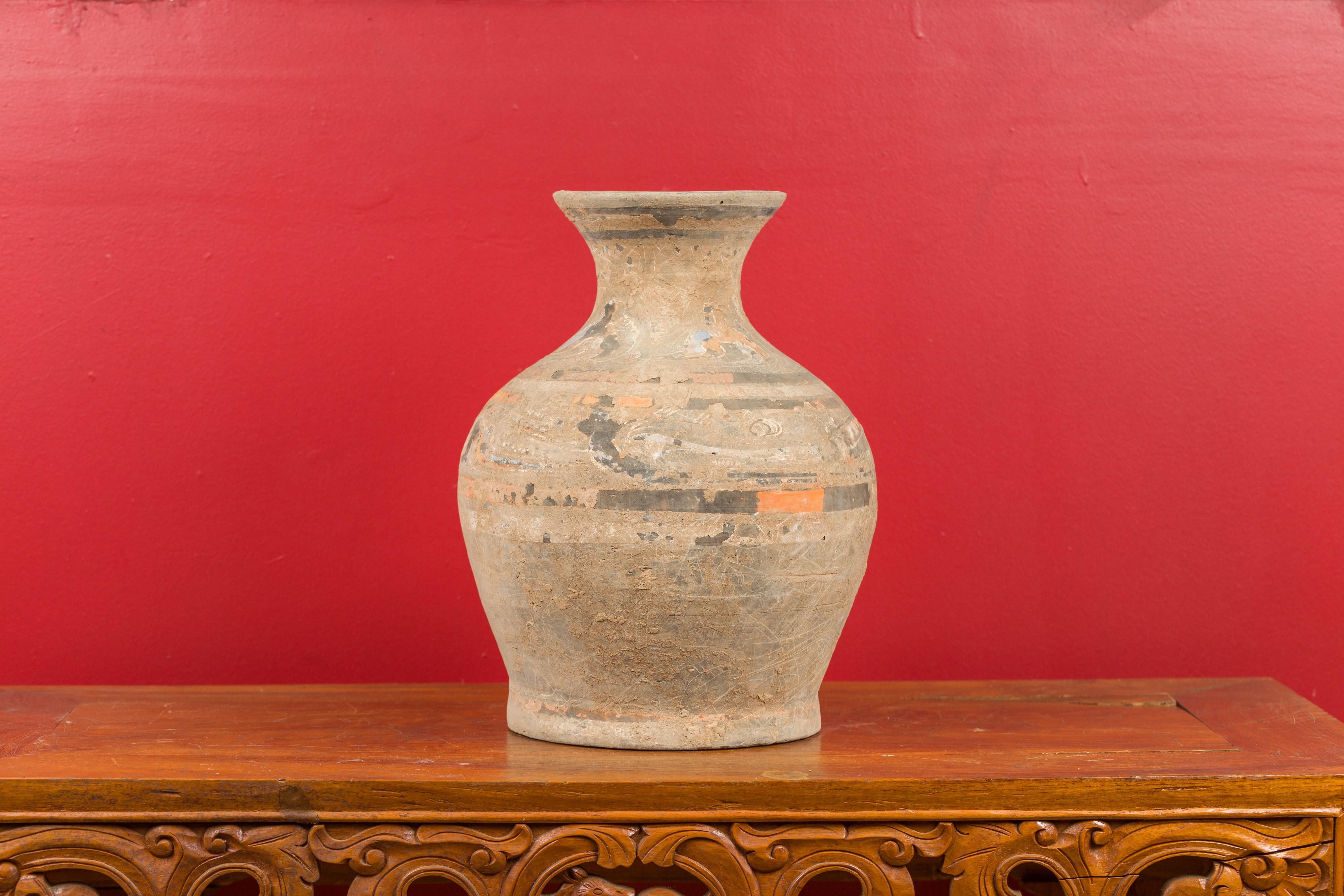 Chinese Han Dynasty Terracotta Hu Vessel with Original Paint circa 202 BC-200 AD 8