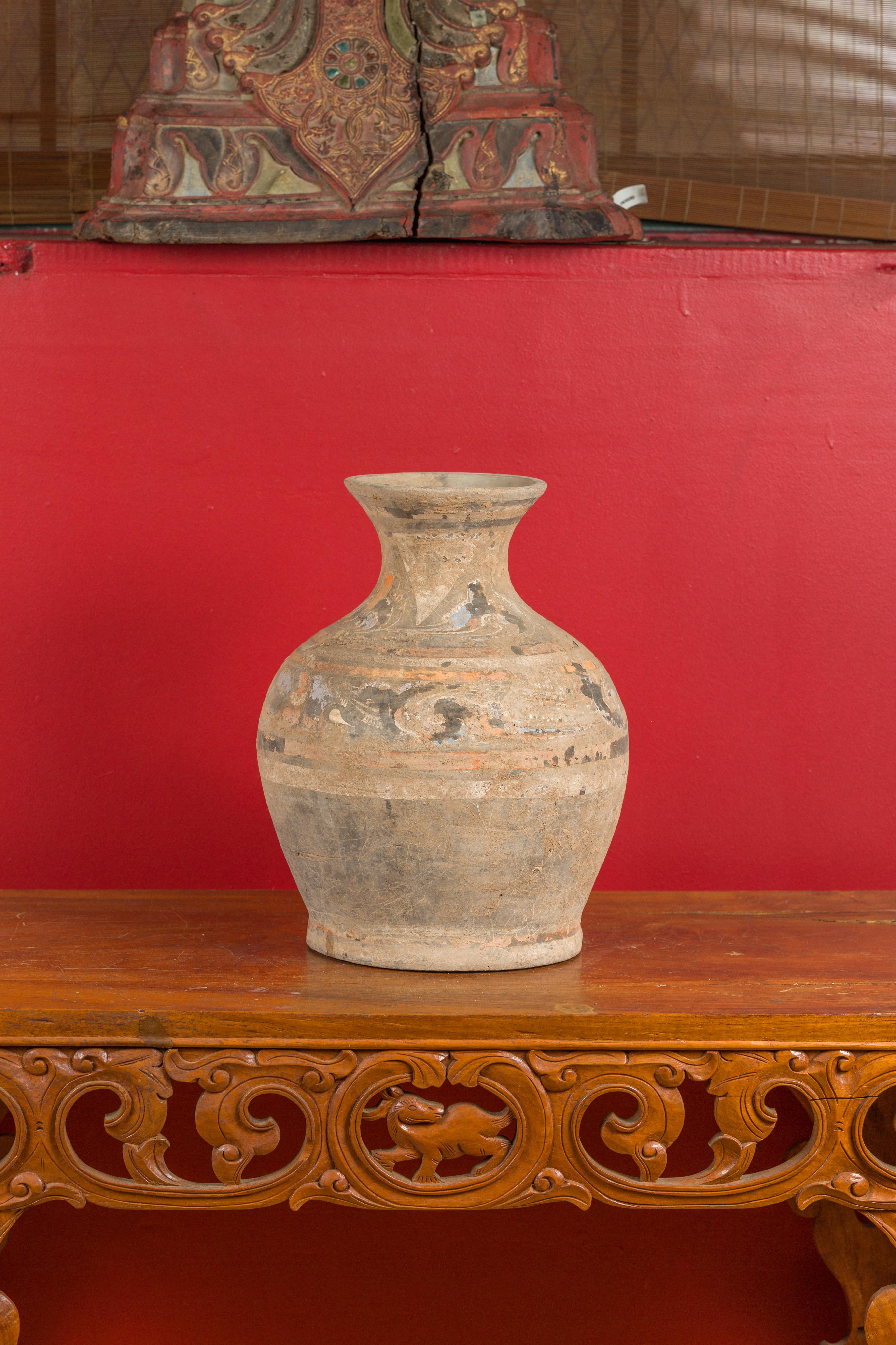 Chinese Han Dynasty Terracotta Hu Vessel with Original Paint circa 202 BC-200 AD 11