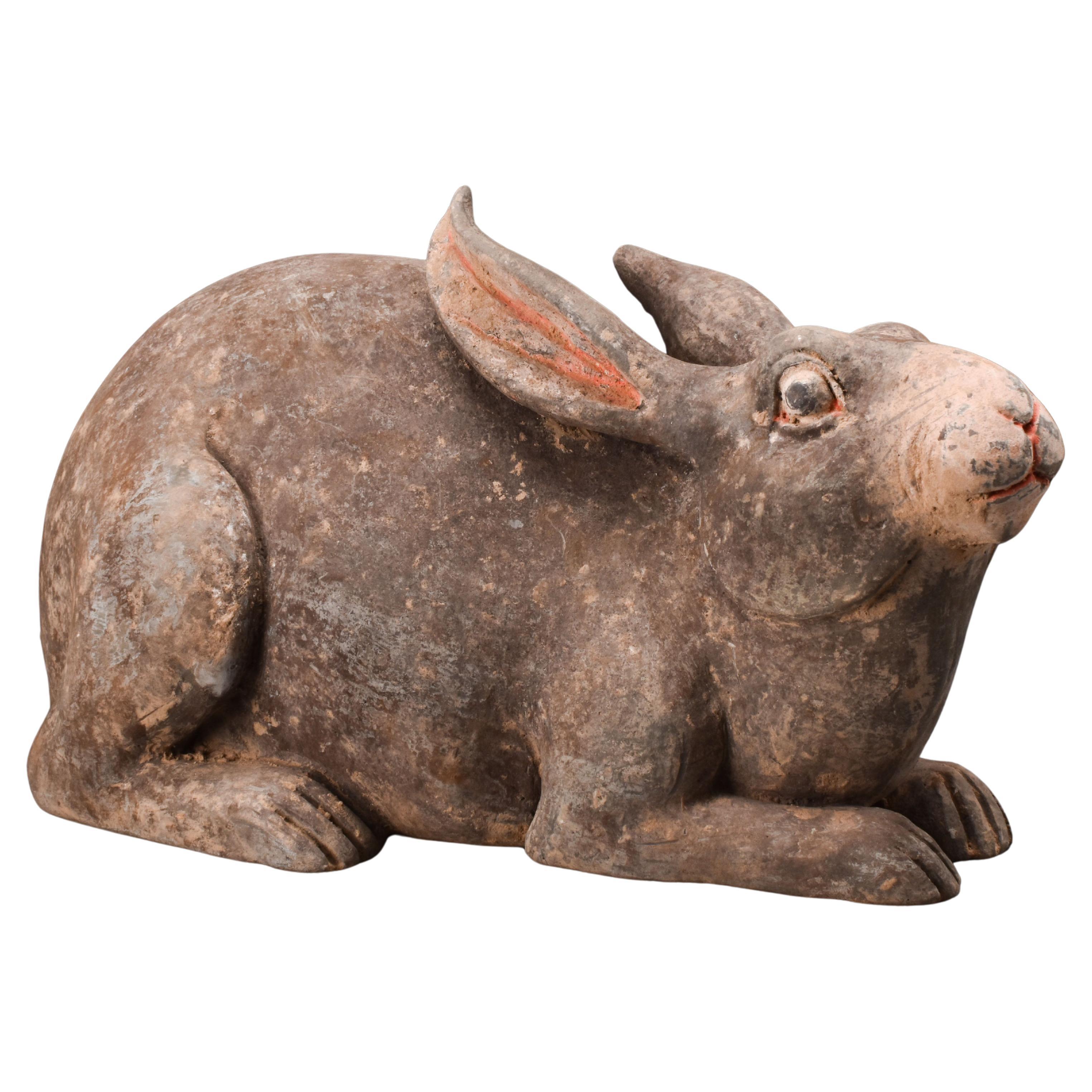 Chinese Han Dynasty Terracotta Rabbit - TL Tested For Sale