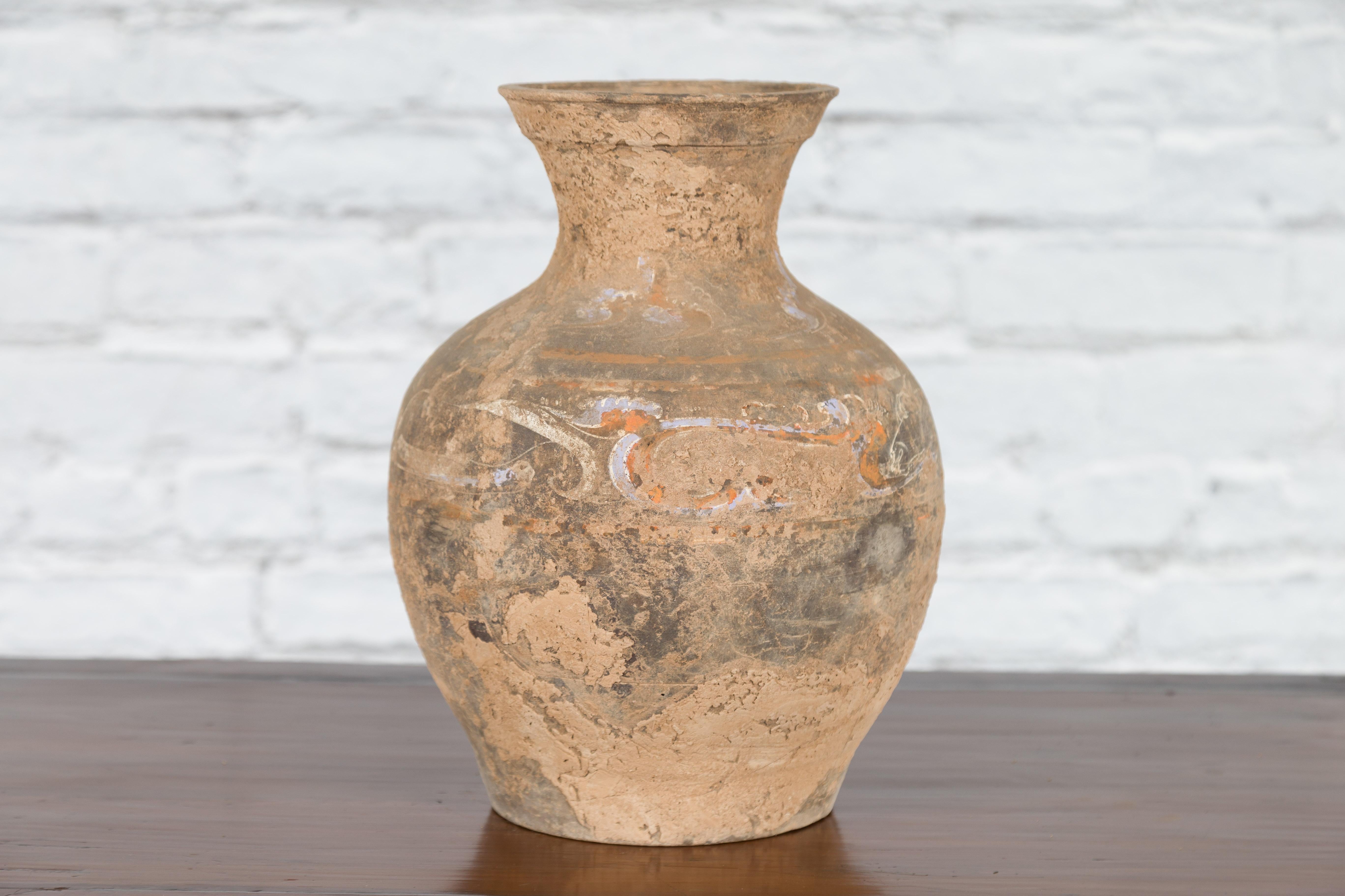 Chinese Han Dynasty Terracotta Vase with Hand-Painted Décor, circa 202 BC-200 AD 7