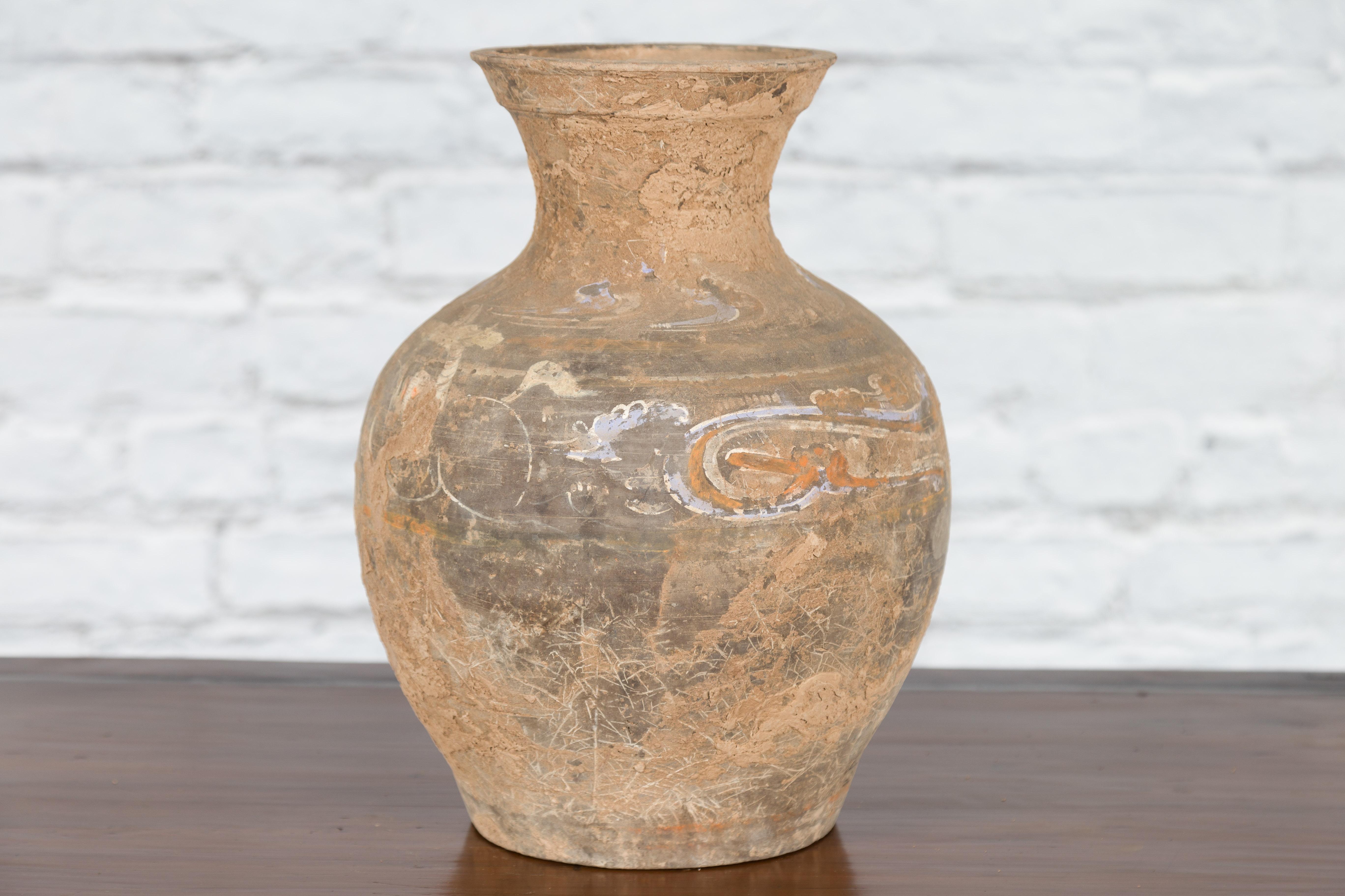 Chinese Han Dynasty Terracotta Vase with Hand-Painted Décor, circa 202 BC-200 AD 9