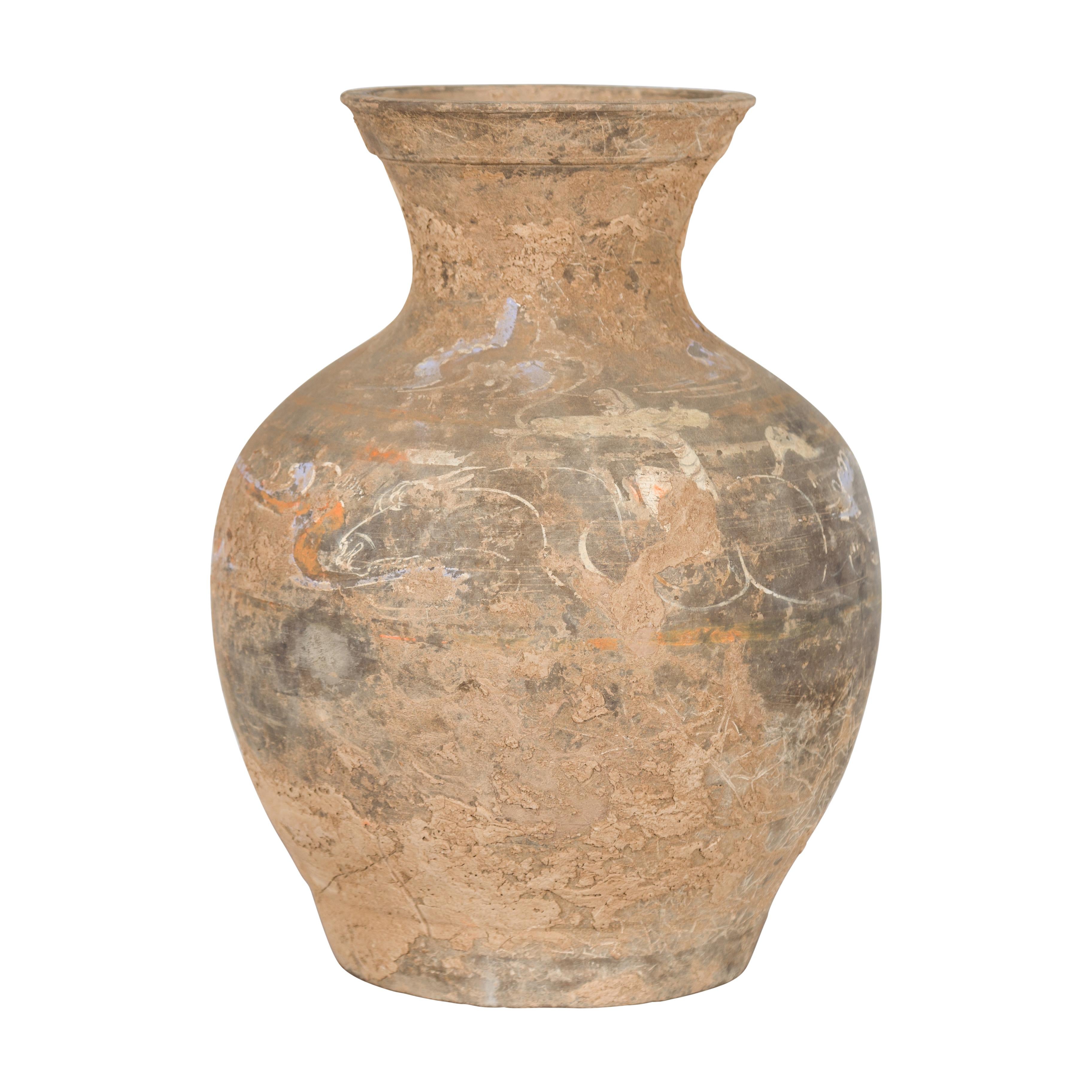 Chinese Han Dynasty Terracotta Vase with Hand-Painted Décor, circa 202 BC-200 AD 12
