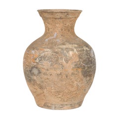 Chinese Han Dynasty Terracotta Vase with Hand-Painted Décor, circa 202 BC-200 AD