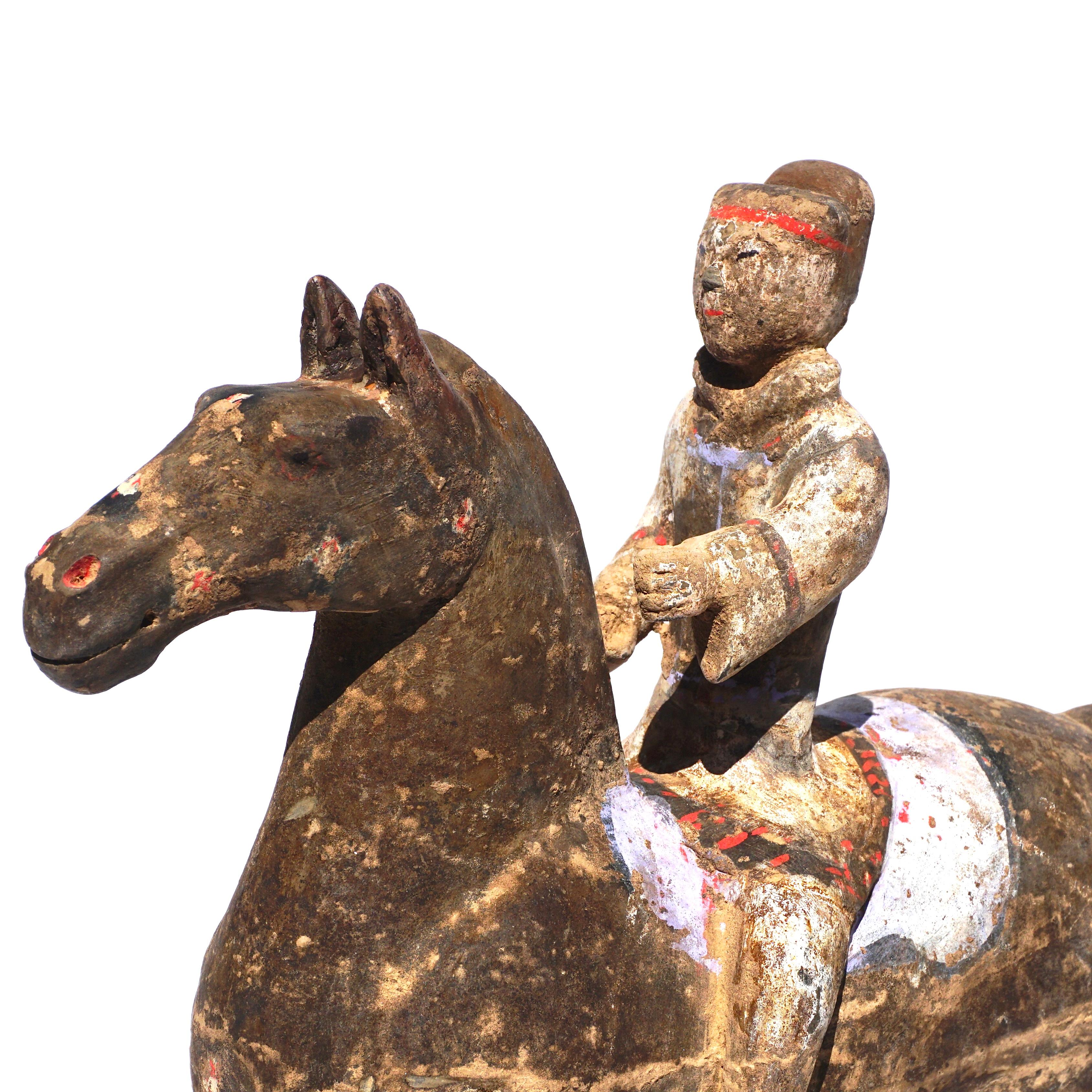 Chinese Han Dynasty Terrecotta Horse And Rider 1