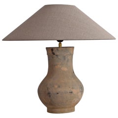 Chinese Han Lamp with Handmade Belgian Linen Shade
