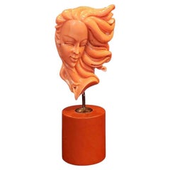 Figura china de coral tallada a mano