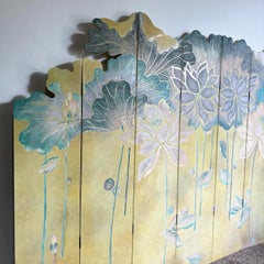 Chinese Hand Carved Flowers and Ducks Sculpted Room Divider Screen - 8 Panels