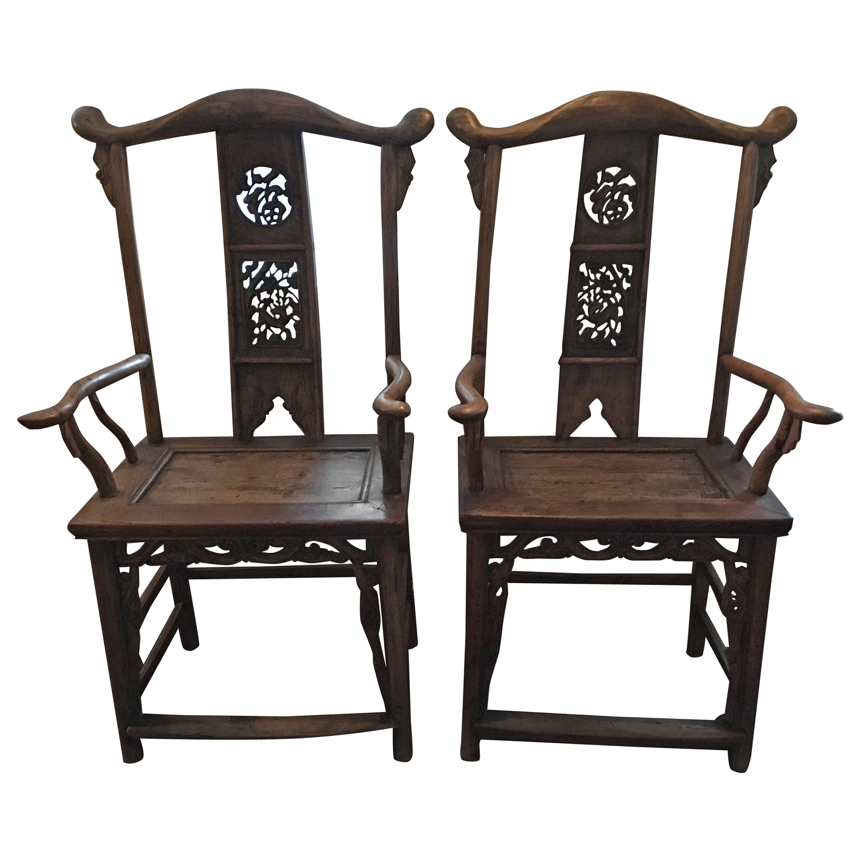 Chinese Hand Carved Nobility Chairs