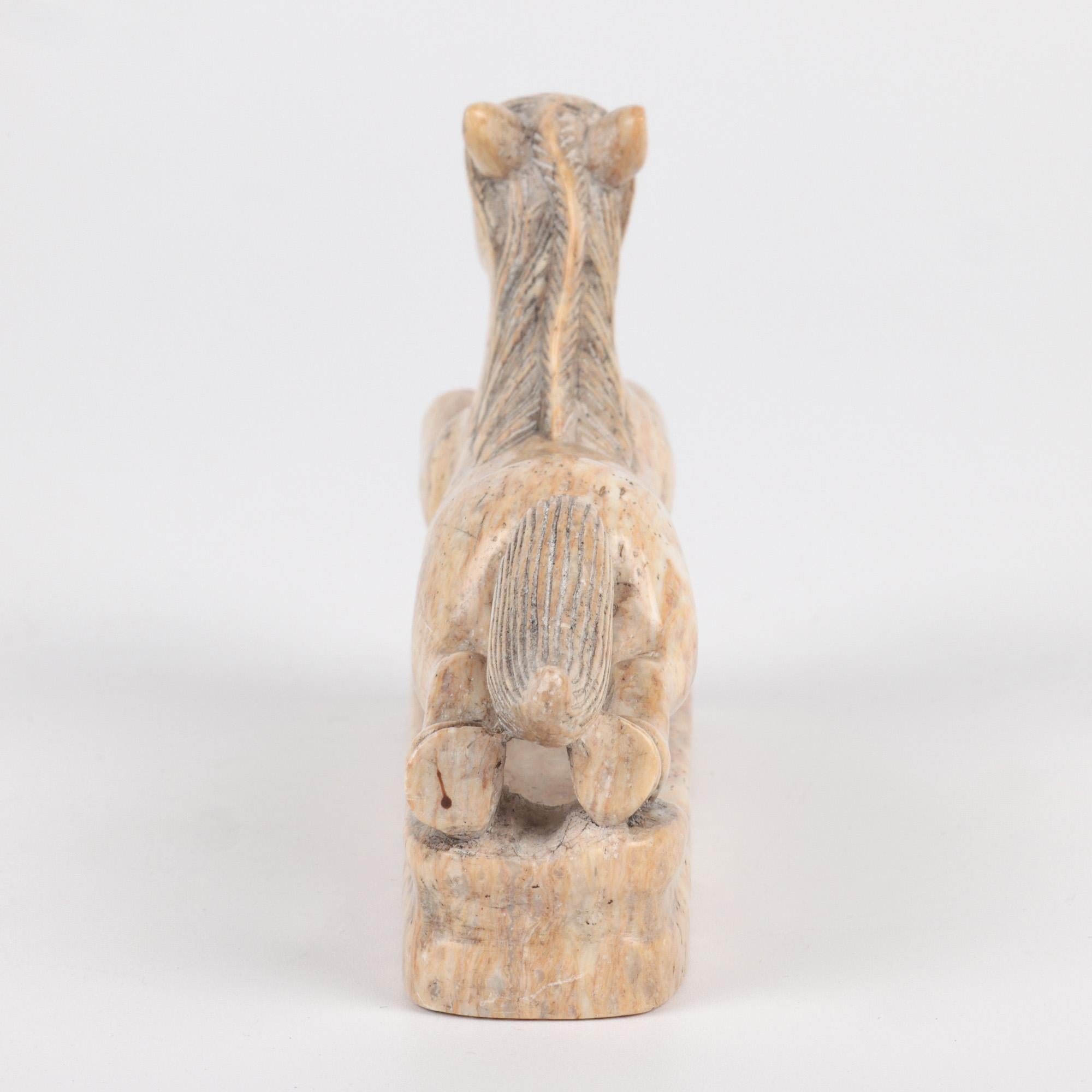 Chinese Hand Carved Soapstone Galloping Horse Figure 4
