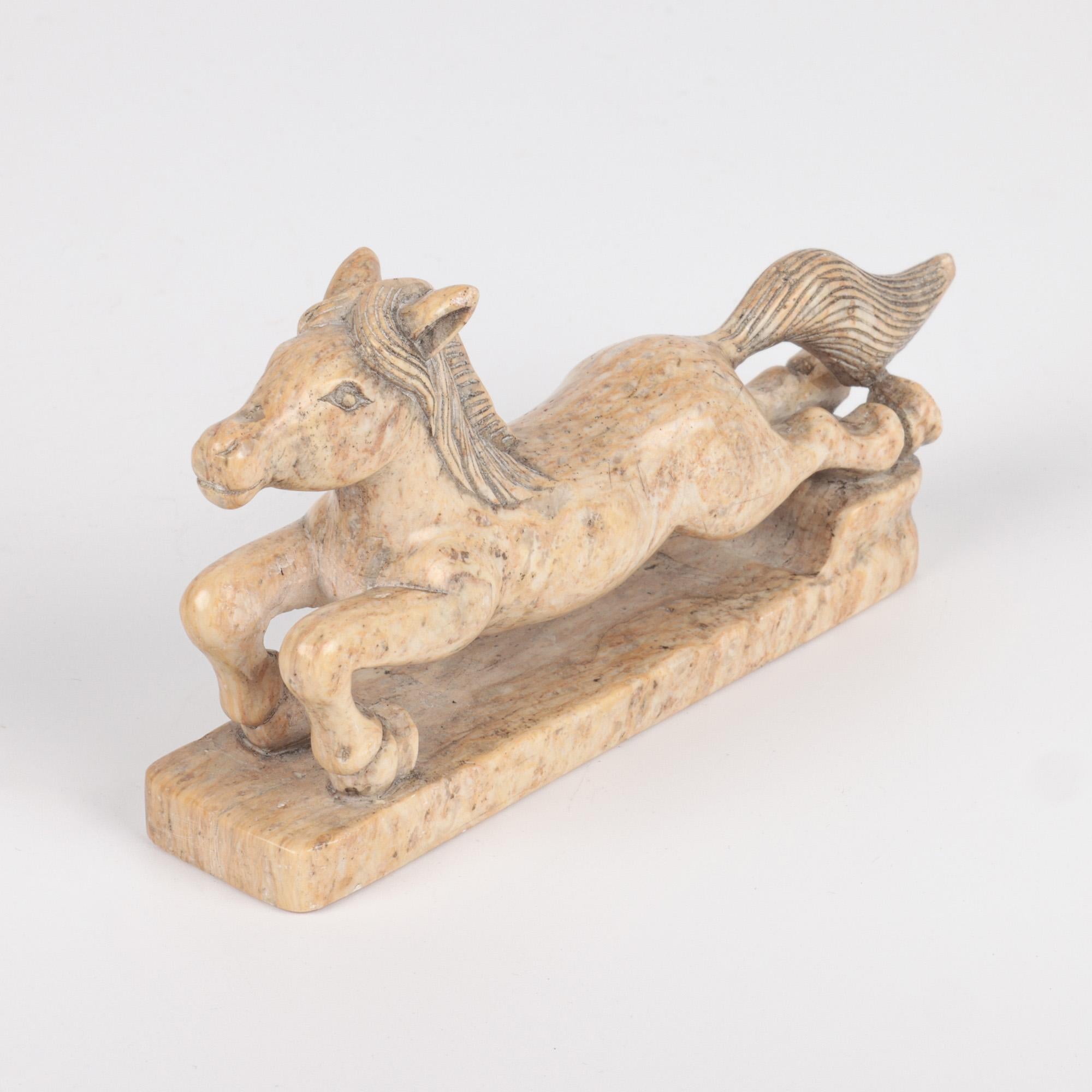 Chinese Hand Carved Soapstone Galloping Horse Figure 5