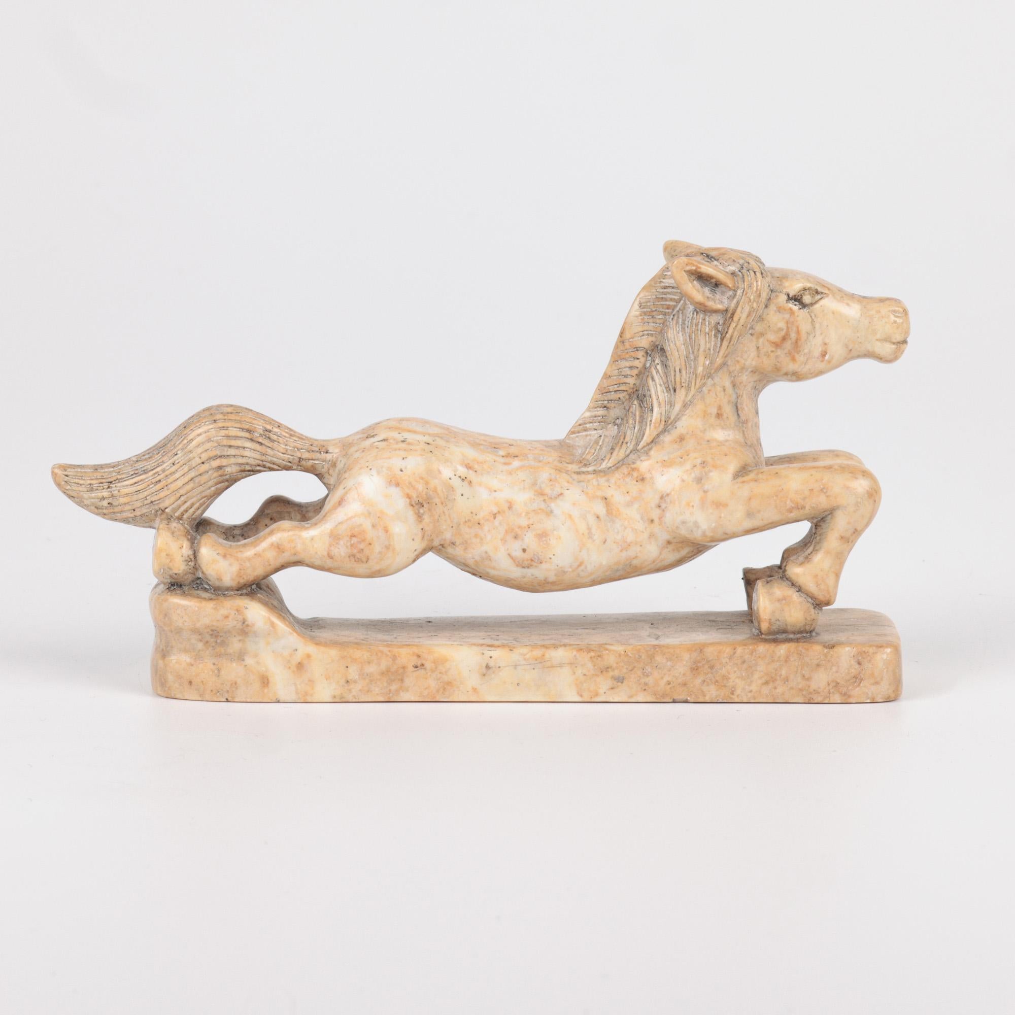 Chinese Hand Carved Soapstone Galloping Horse Figure 7
