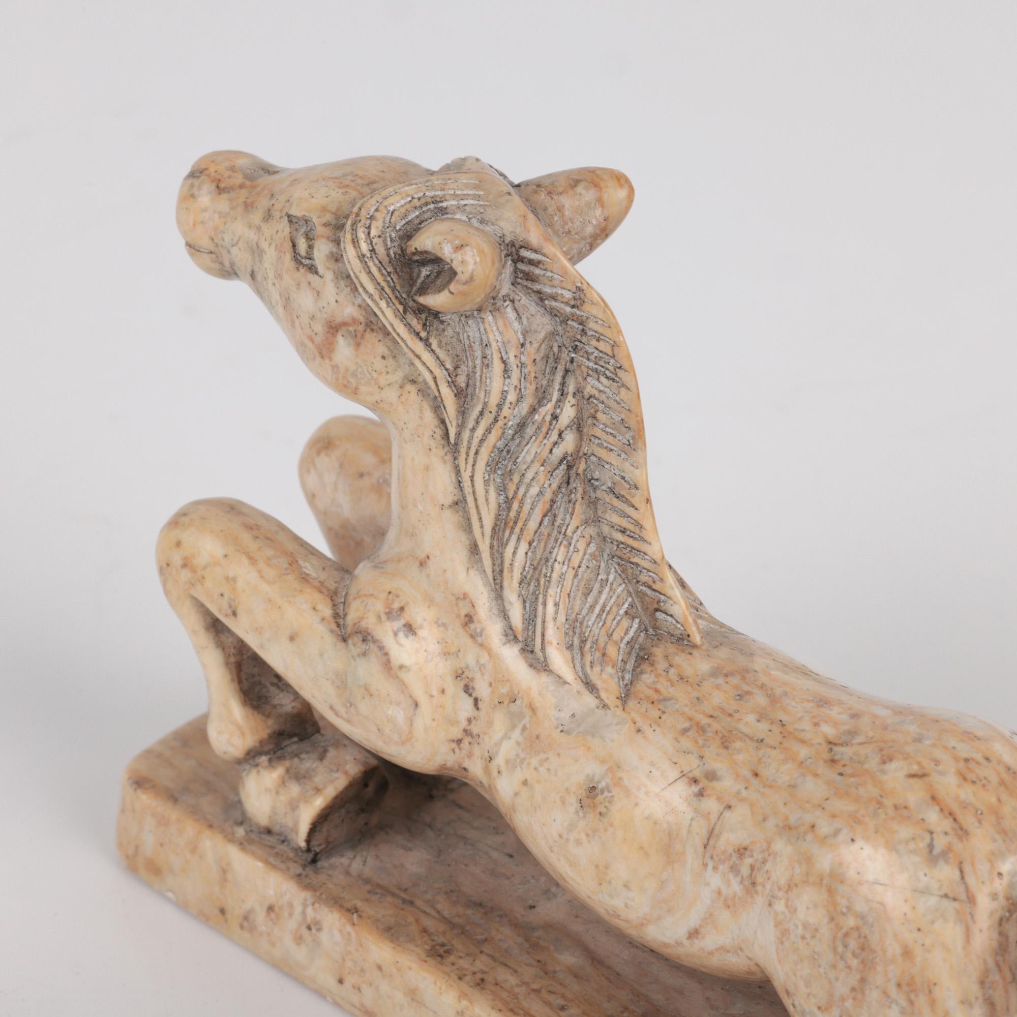 Hand-Carved Chinese Hand Carved Soapstone Galloping Horse Figure