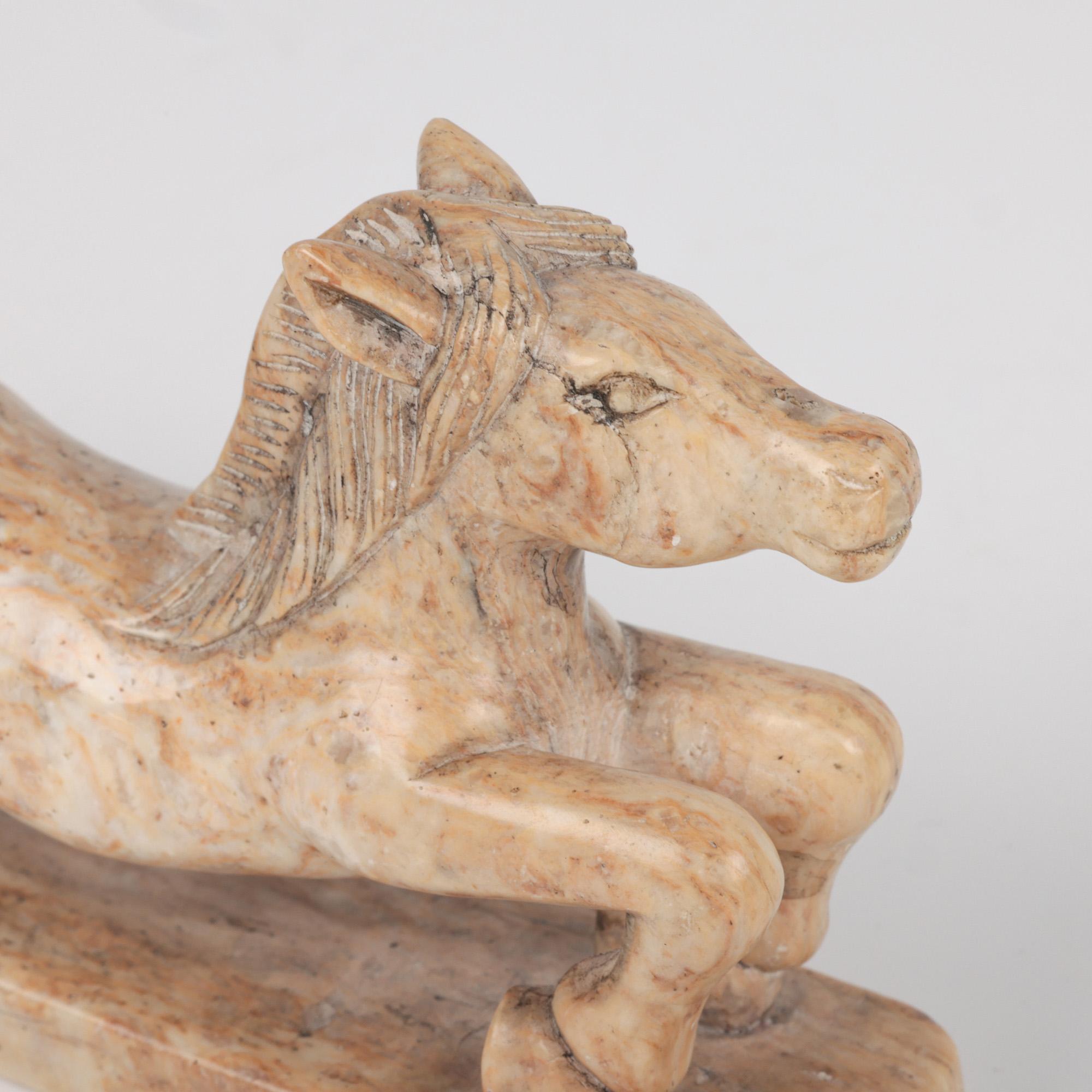 Chinese Hand Carved Soapstone Galloping Horse Figure 2
