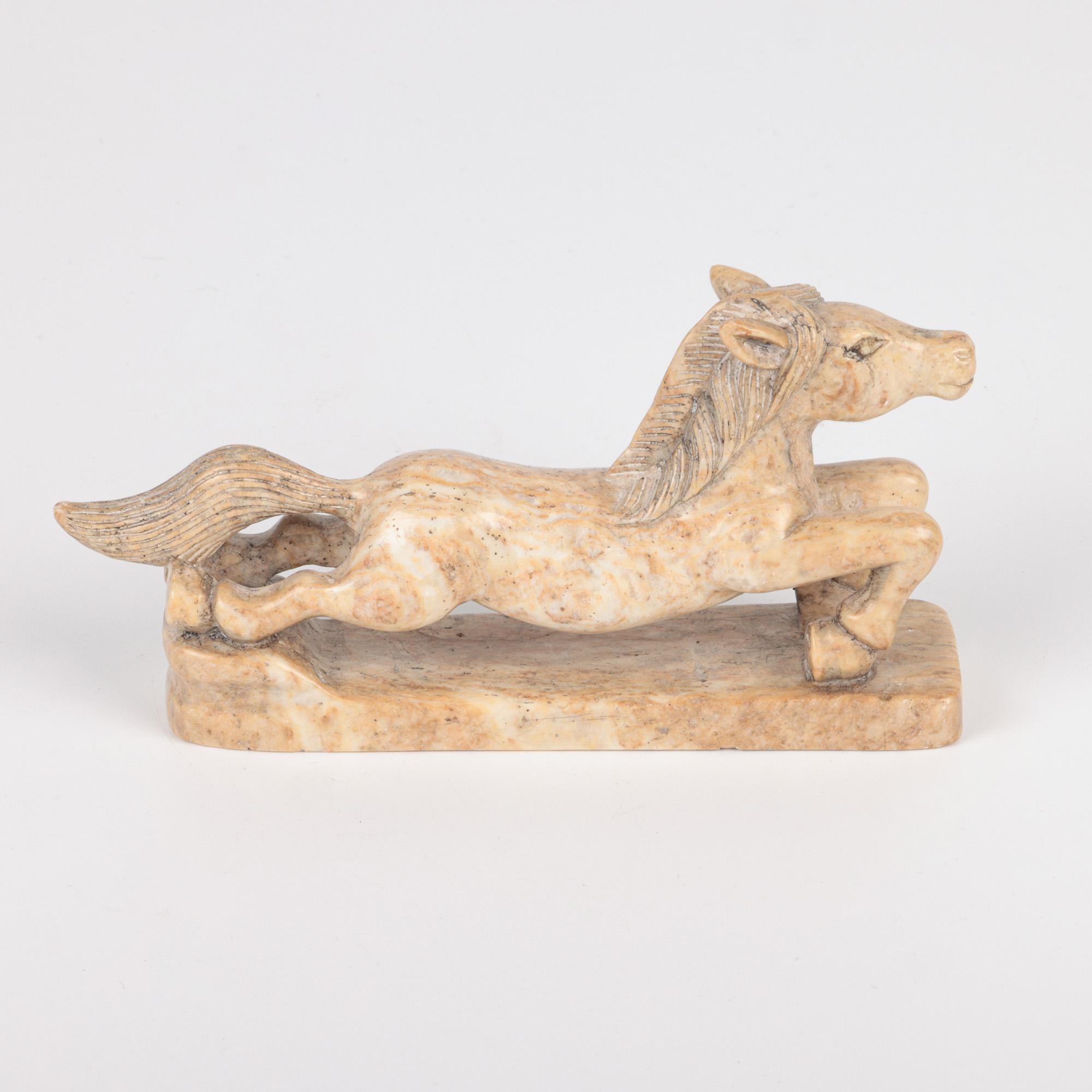 Chinese Hand Carved Soapstone Galloping Horse Figure 3