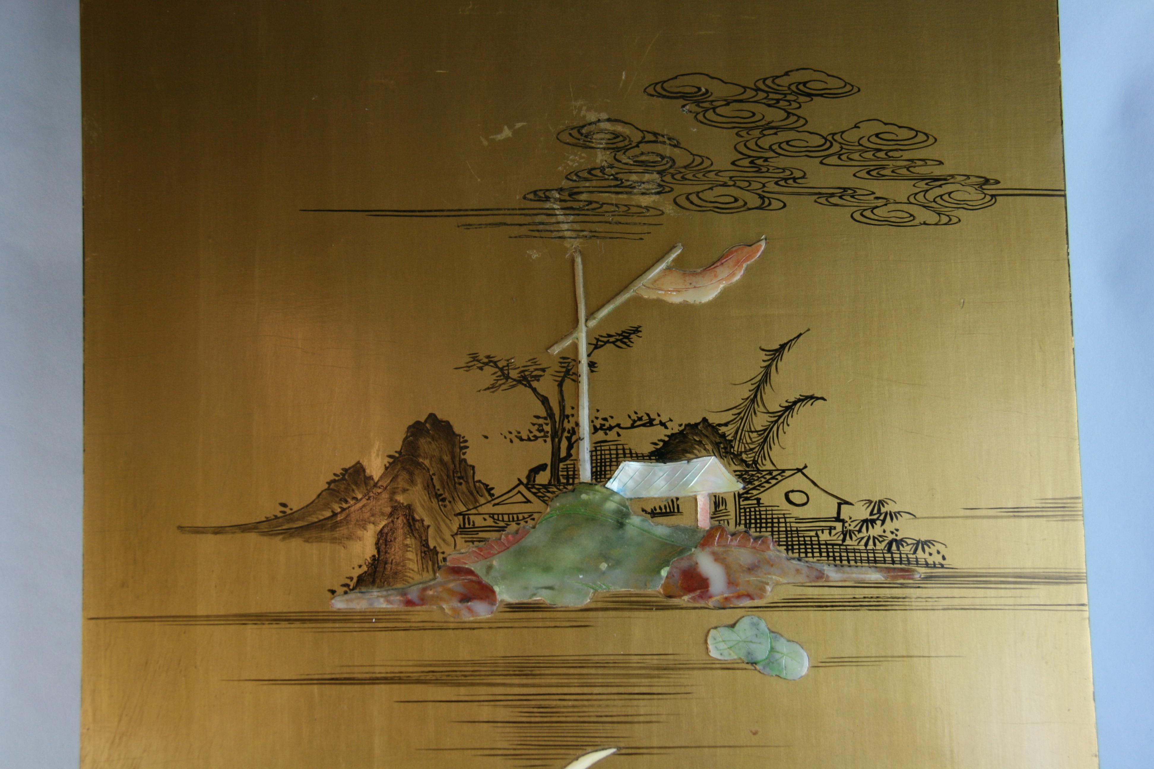 Chinesische, handgeschnitzte, figürliche Wandtafel #1 aus Stein (Speckstein) im Angebot