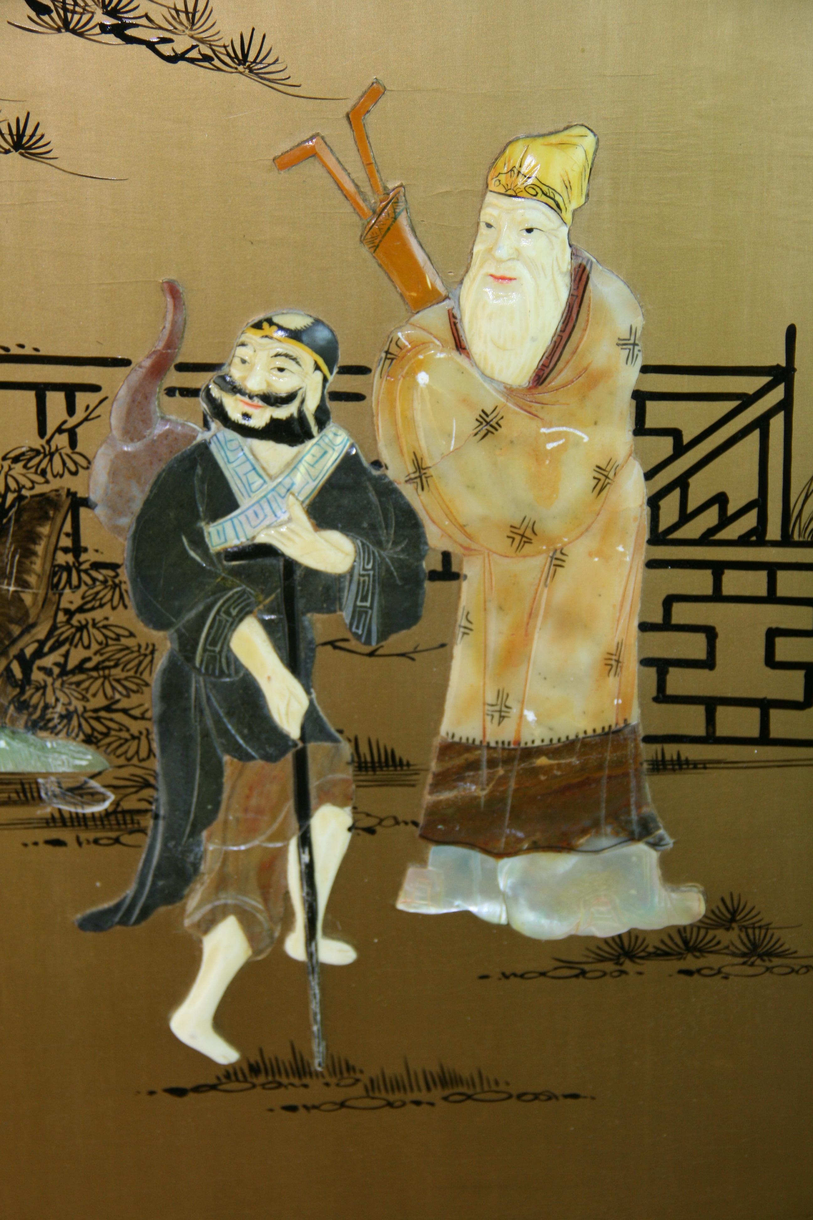 Panneau mural figuratif chinois en pierre sculptée à la main n° 2 en vente 3