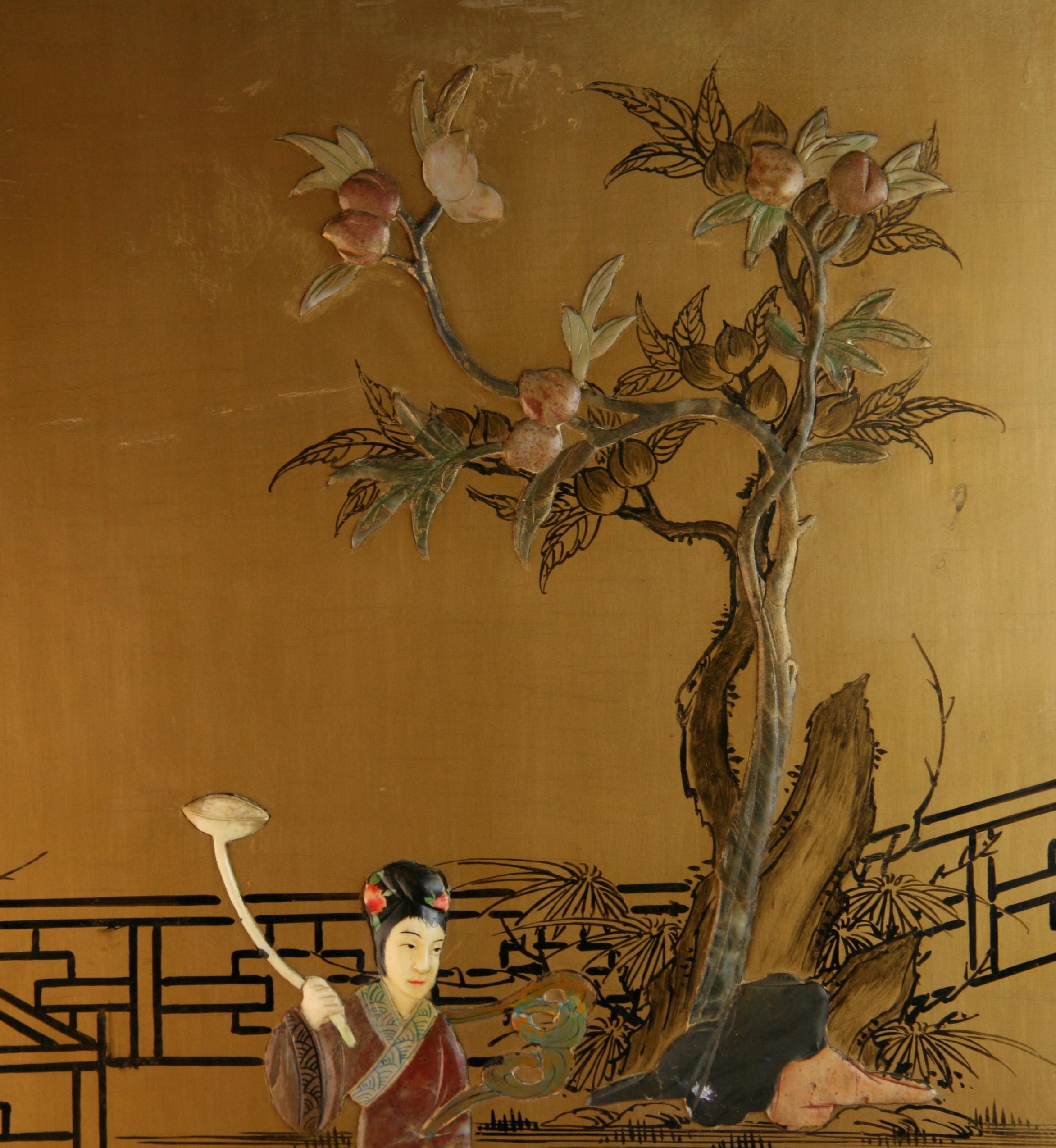 Chinesische handgeschnitzte figurale Wandtafel aus Stein #3, Chinesisch  (Mitte des 20. Jahrhunderts) im Angebot