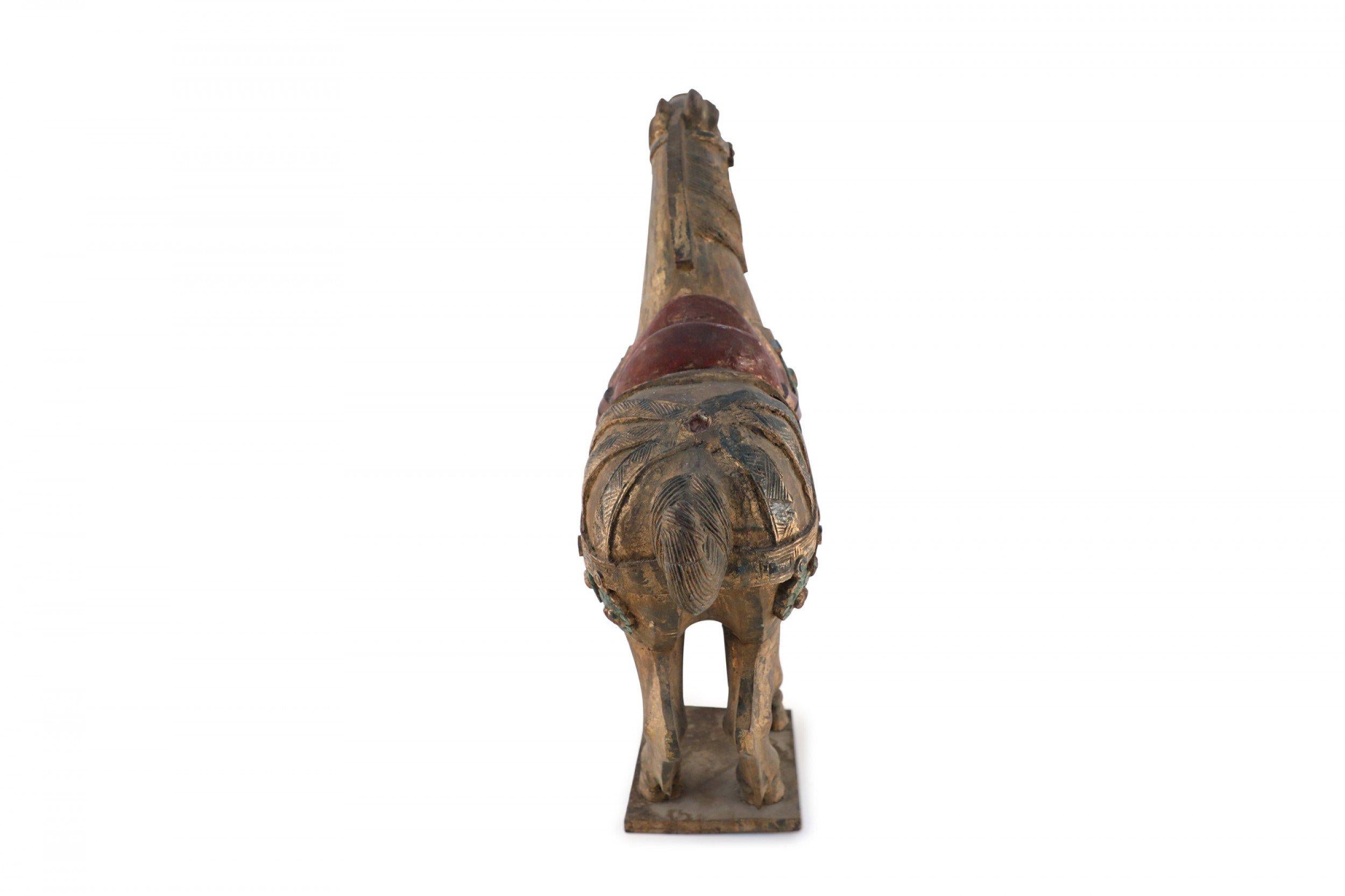 Chinese Hand-Carved Wooden Horse Figure 1