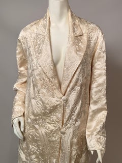 Chinese Hand Embroidered Cream on Cream Silk Coat