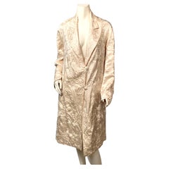 Chinese Hand Embroidered Cream on Cream Silk Coat