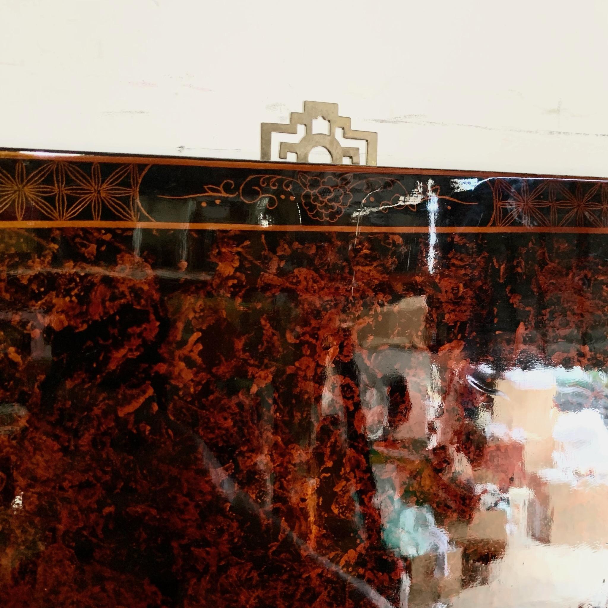 Chinese Hand Painted and Lacquered Women on Wood - Set of 4 For Sale 6