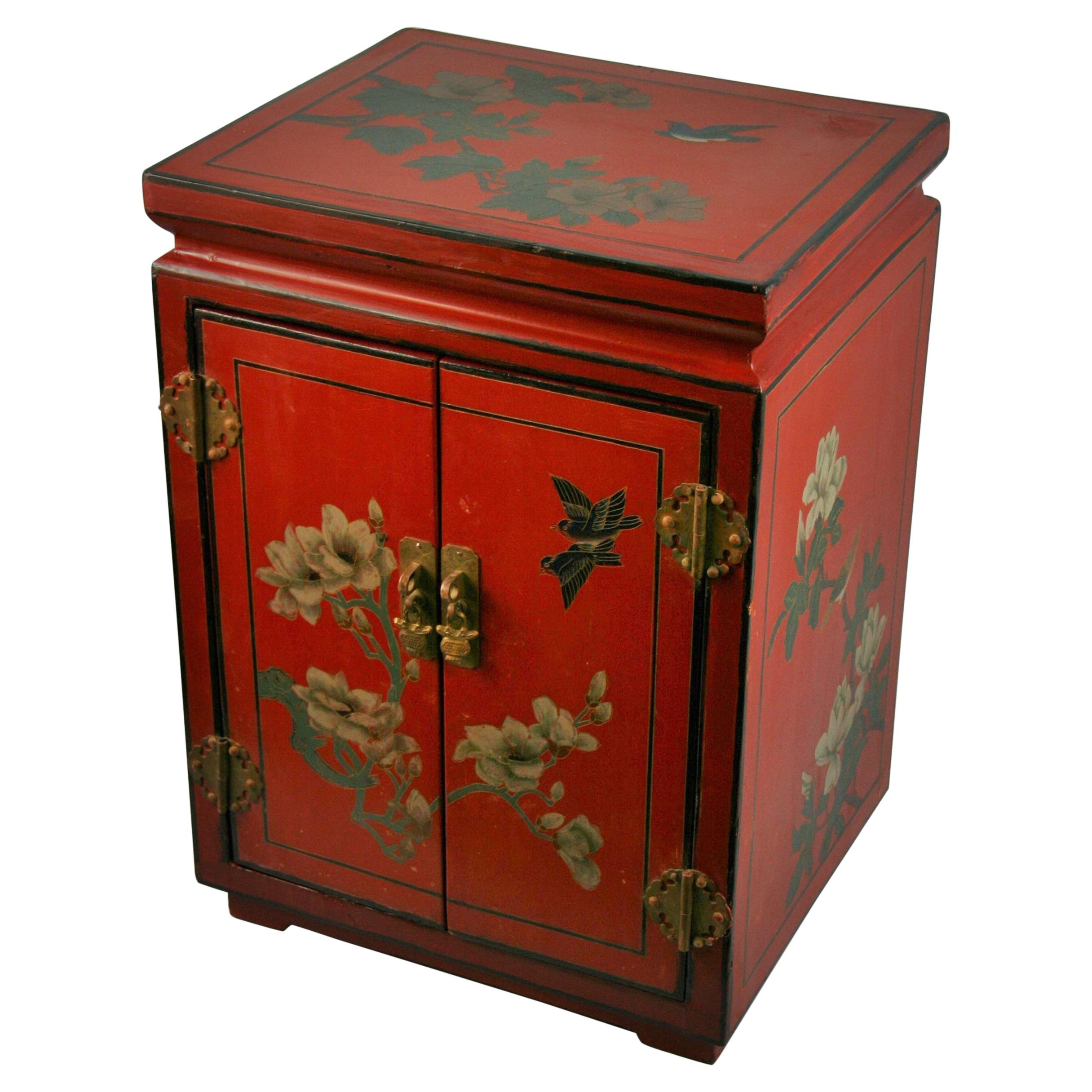 Chinese Hand Painted Cabinet/Side Table For Sale